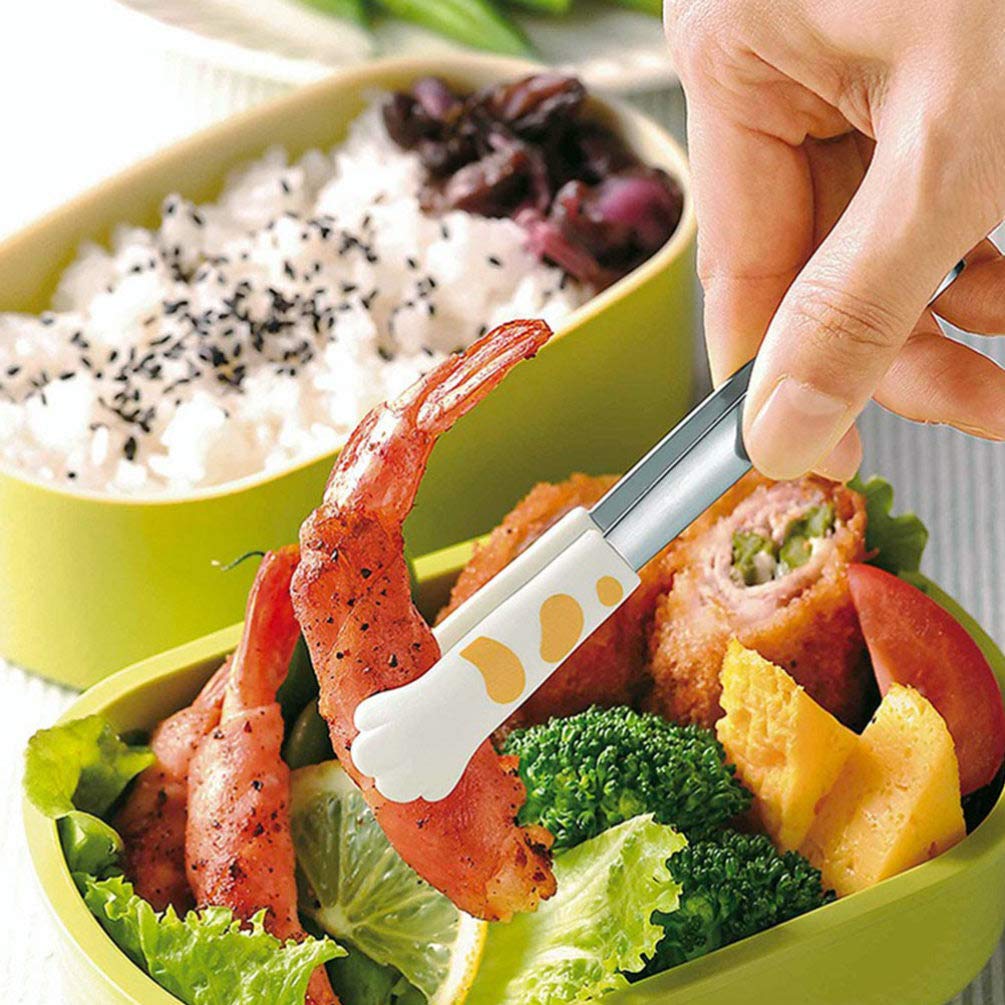 Silicone Food Tongs for Cooking, BBQ & Buffet - Stainless Steel Kitchen Clip