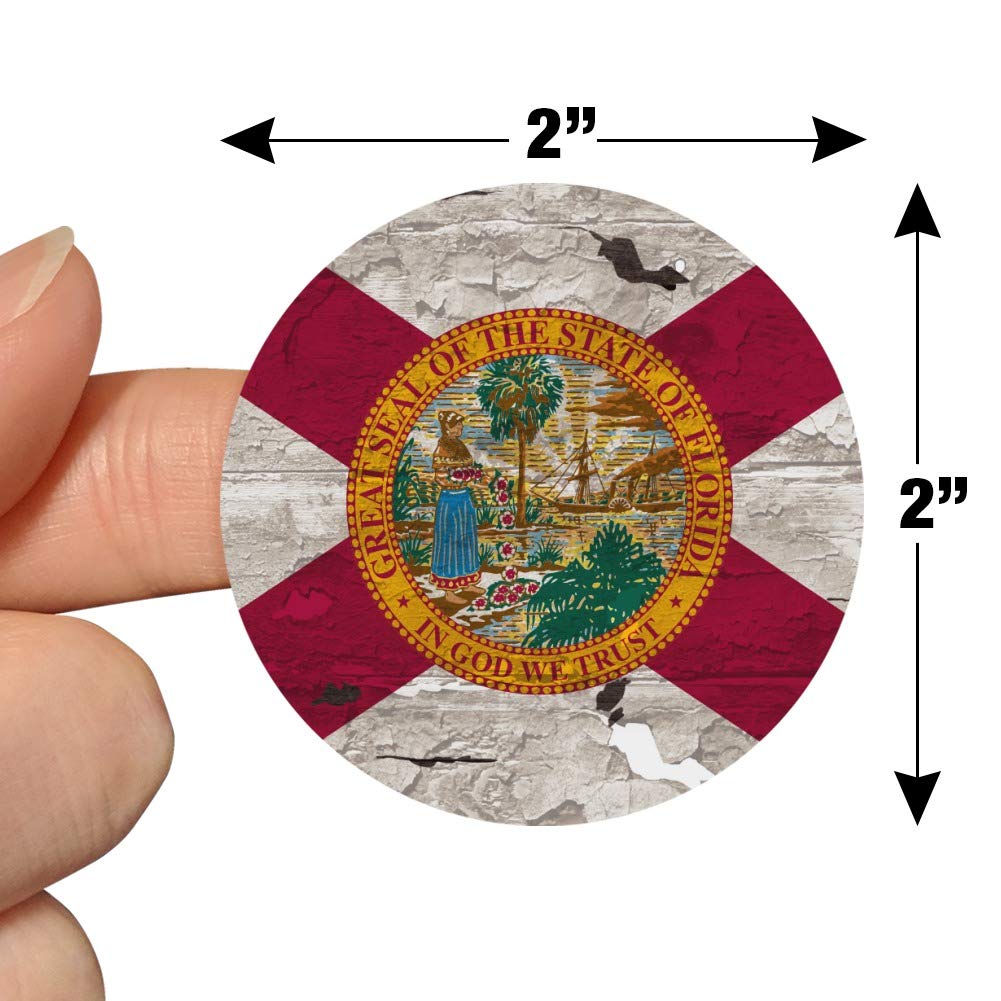 Rustic Florida Flag Planner Stickers for Scrapbooking & Crafts
