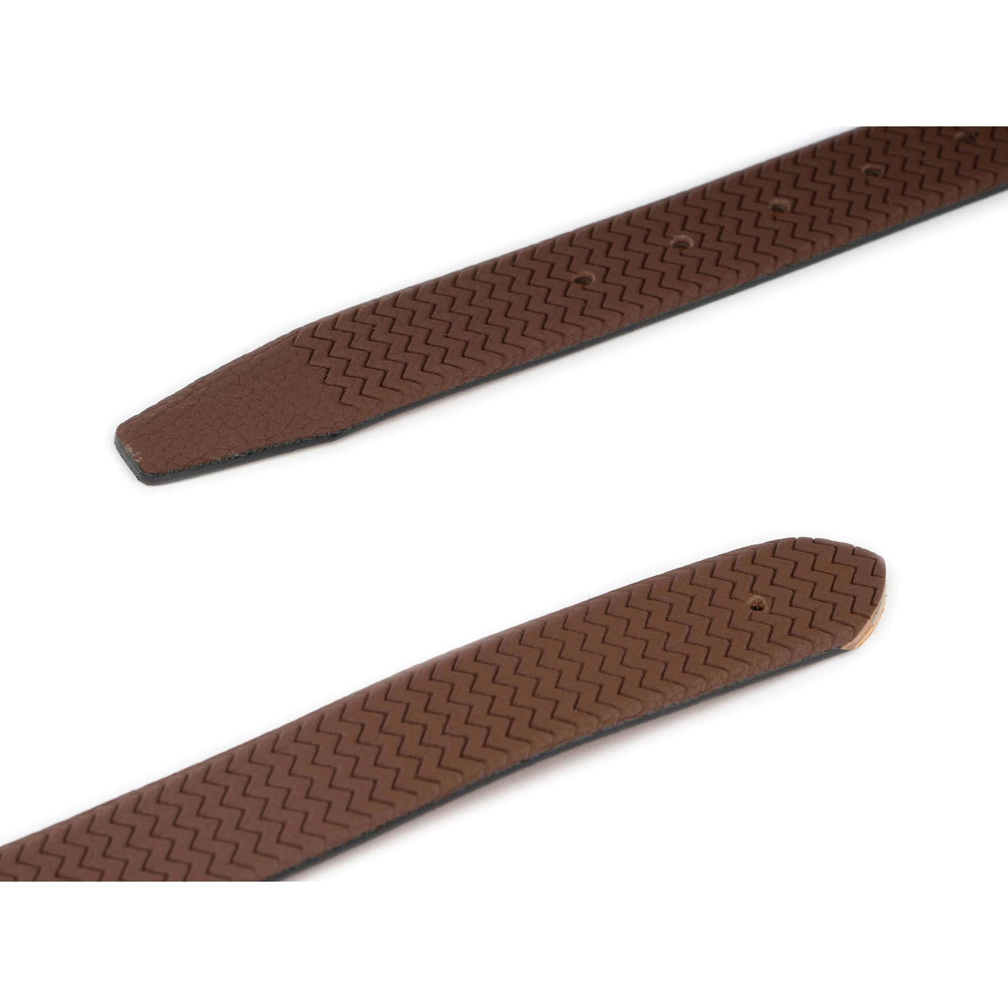 Genuine Calfskin Leather Brown Belt Strap for Cartier Buckles - Wave Texture Design - Perfect for Formal Wear, Business Attire & Luxury Fashion Accessories