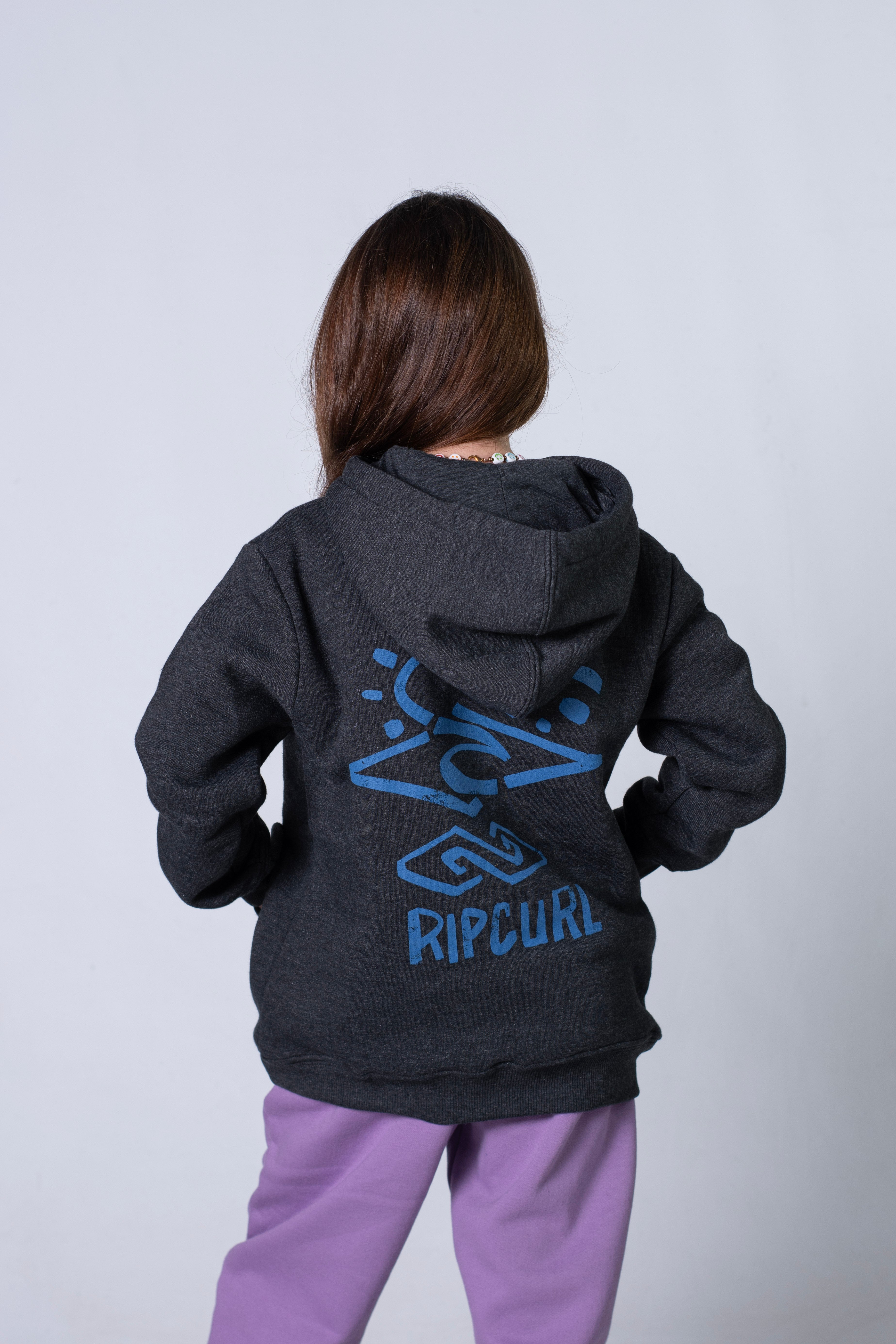 Rip Curl Kids Unisex Hoodie - Icon Grey Buzo for Boys & Girls | Perfect for Outdoor Activities & Casual Wear