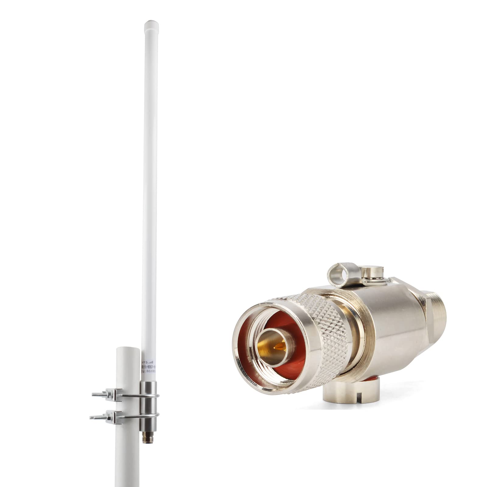 UAYESOK 868MHz Outdoor LoRa Antenna - High Gain Fiberglass Helium Miner Antenna Kit with Lightning Arrestor for Long Range IoT, Smart Farming & Weather Monitoring