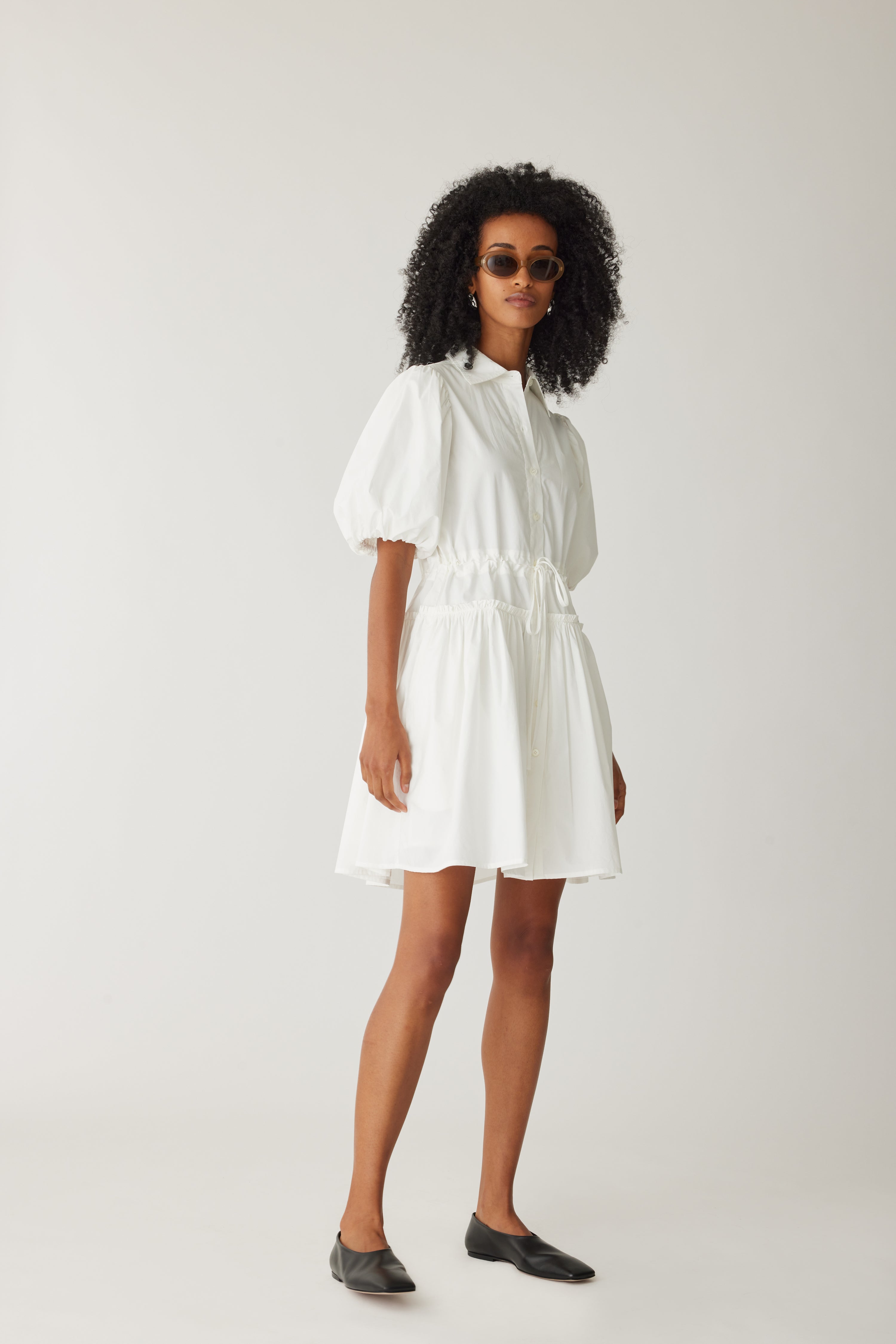 Yara Women's Elegant Milk White Shirt Dress - Casual & Office Wear, Perfect for Spring & Summer Outfits