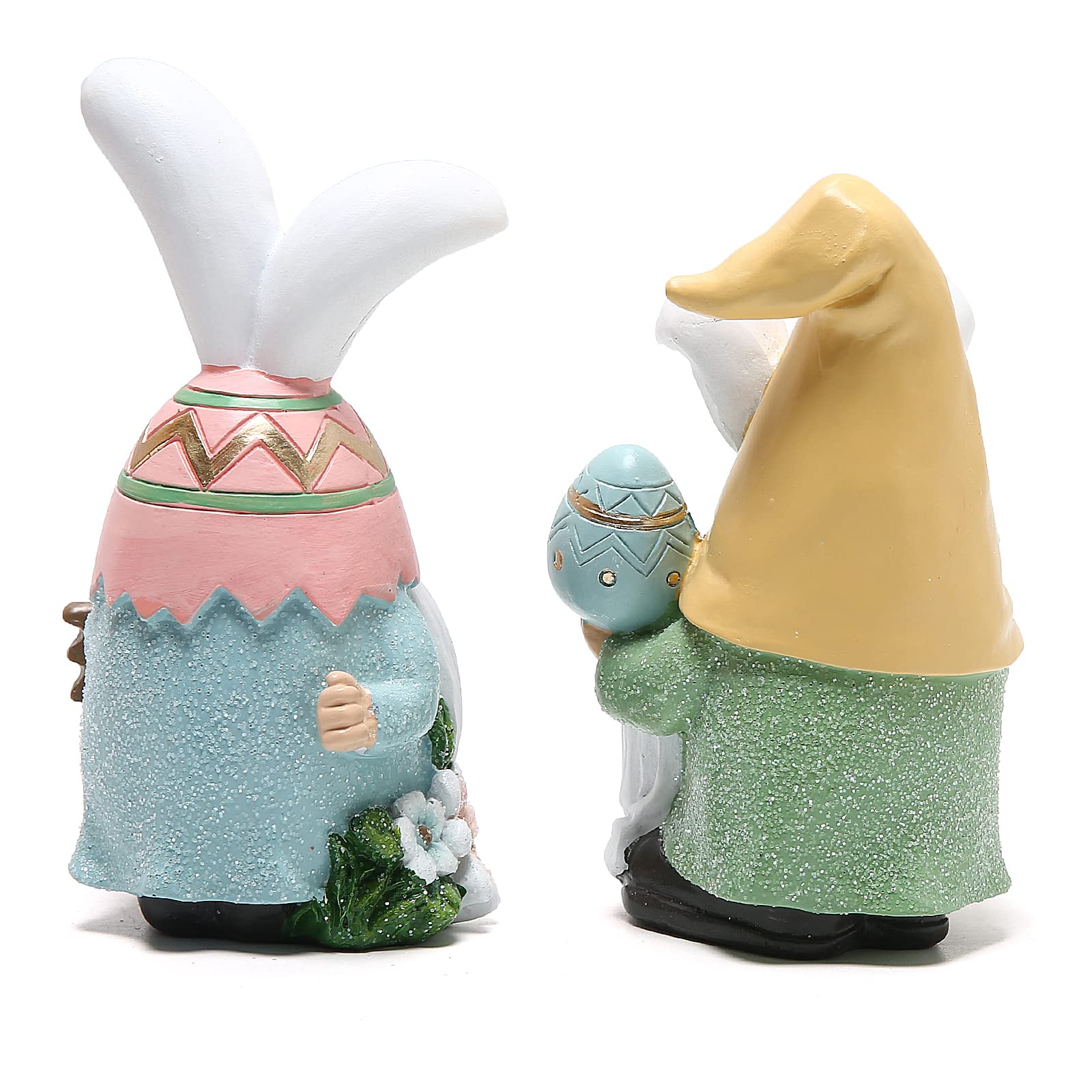 2 Pack Easter Gnomes Decorations - Resin Easter Bunny Doll Home Ornaments for Table Decor, Valentine's Day & Spring Festival - Perfect for Easter Basket Stuffers, Party Centerpieces, and Seasonal Home Décor Gifts