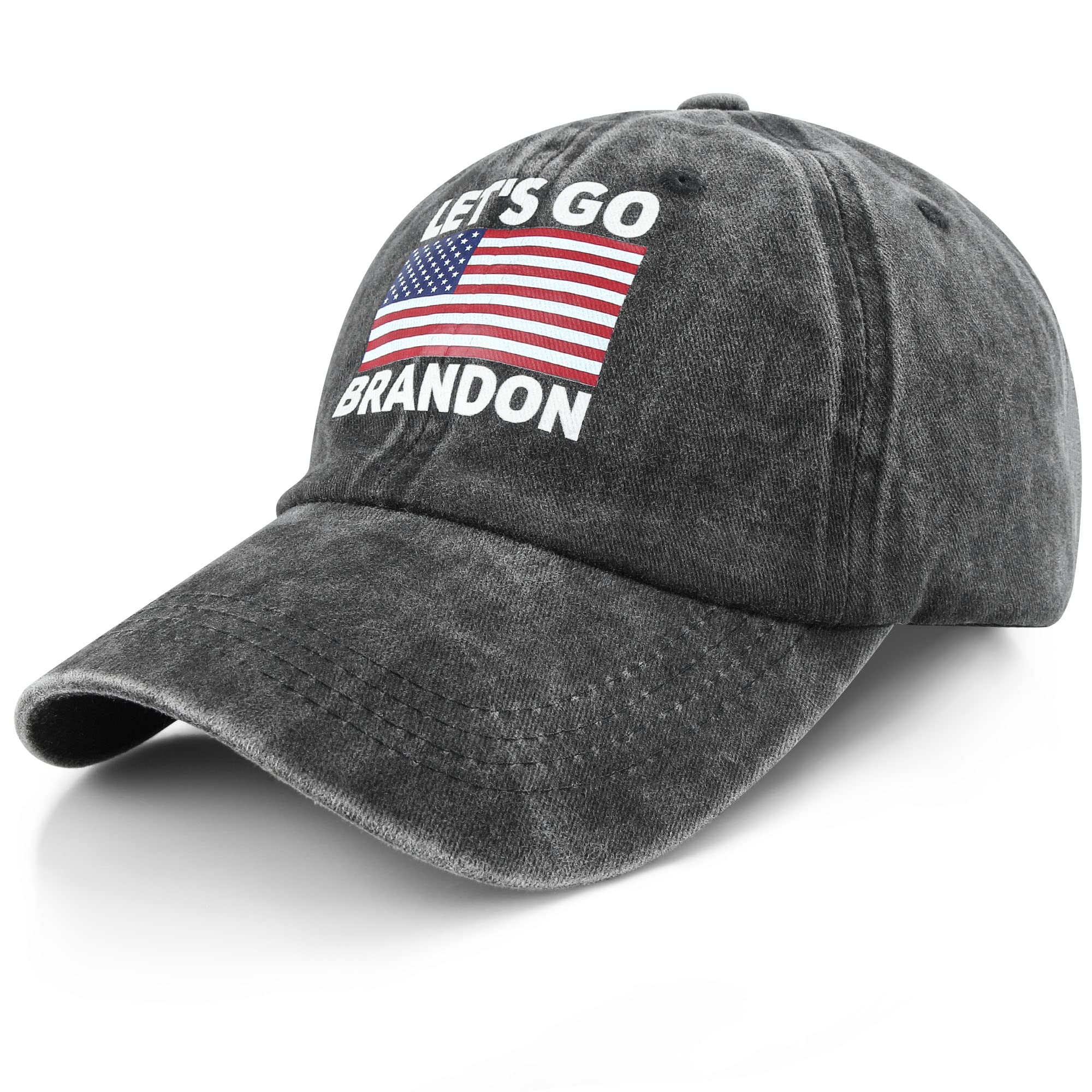 Let's Go Brandon Hat - Funny Political Trucker Cap for Men & Women - Golf, Baseball, Dad Hat - Great Gift for Trump Supporters & Conservatives - Wear to Rallies, Sports Games & Outdoor Events