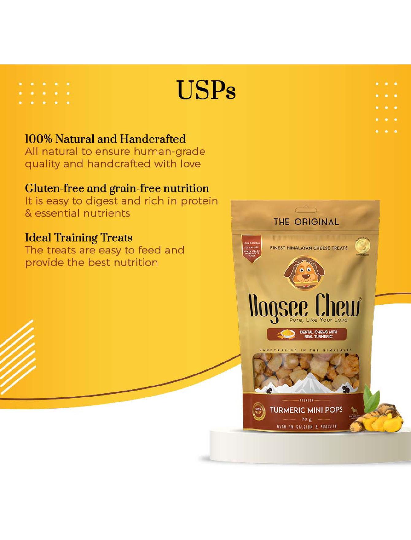 Organic Dogsee Chew Mini Pops - 100% Natural Himalayan Cheese Dog Treats for Small & Medium Breeds (70g) - Perfect for Training Rewards & Dental Health