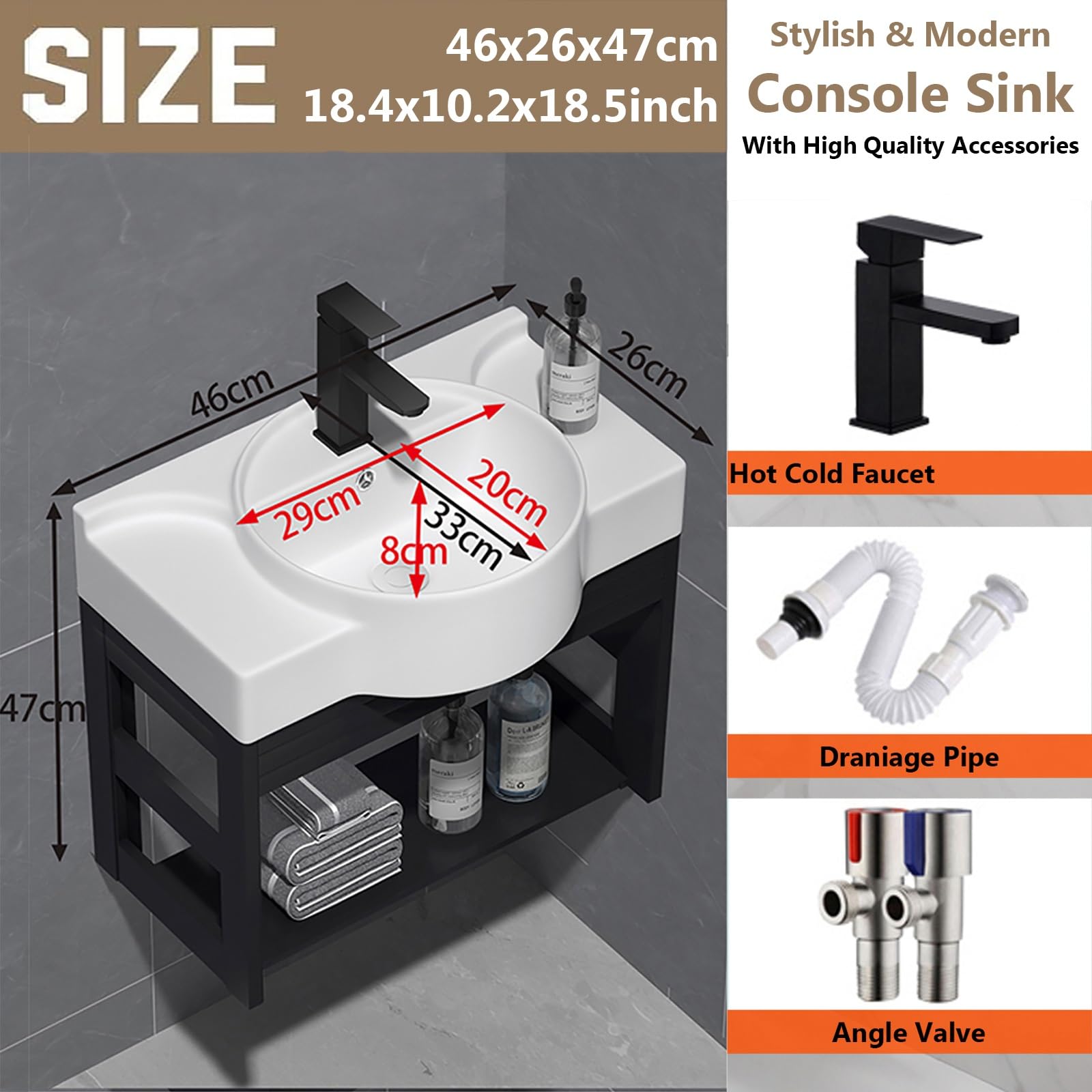 Modern White Ceramic Wall Mounted Corner Bathroom Sink with Faucet - 18.4 Inch Floating Vessel Sink for Small Spaces - Perfect for Powder Rooms, Tiny Homes & Minimalist Bathroom Designs