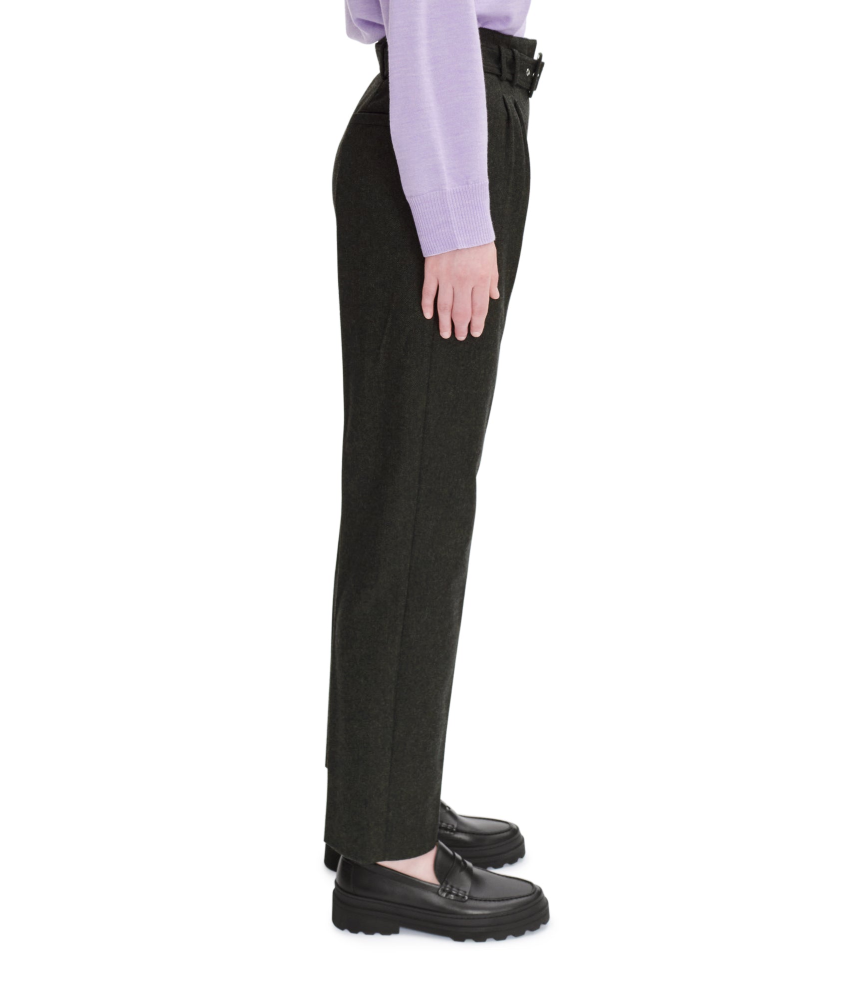Anthea Kaf Dark Green Pants for Women | High-Waisted Slim Fit Trousers | Perfect for Office, Business Casual & Everyday Wear