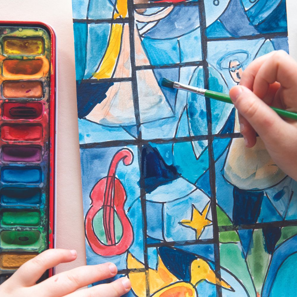 LoLA Magical Music Children's Art Box - Creative DIY Craft Kit for Kids, Musical Drawing & Painting Set - Perfect for Birthday Gifts, Classroom Activities & Family Bonding Time