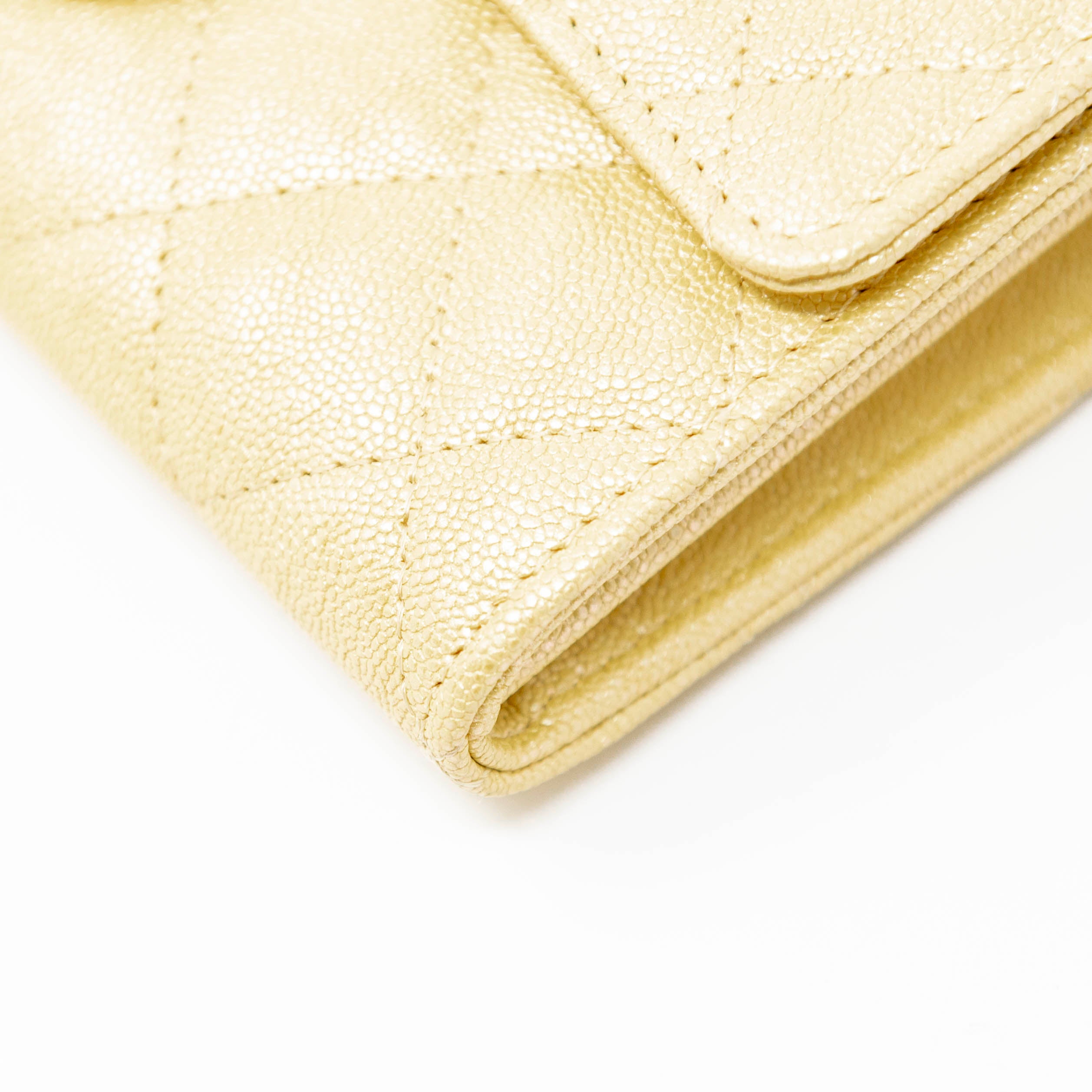 Chanel Yellow Iridescent Mini Wallet On Chain Crossbody Bag - Elegant Evening Clutch for Parties, Weddings & Special Occasions