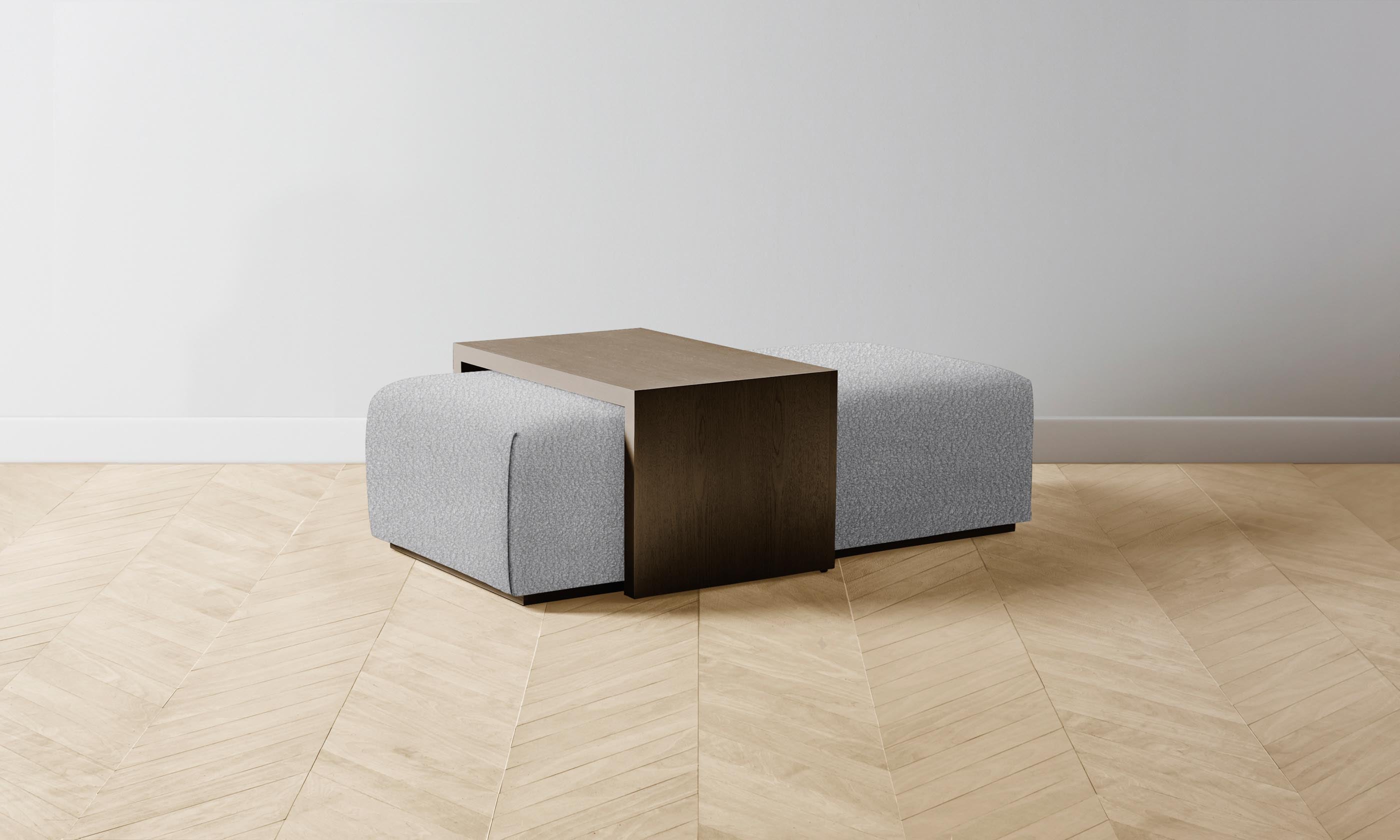 The Bowery Ottoman - Italian Bouclé Waterfall Design, Modern Tufted Storage Footrest for Living Room, Bedroom & Office - Perfect for Relaxing, Extra Seating & Home Decor