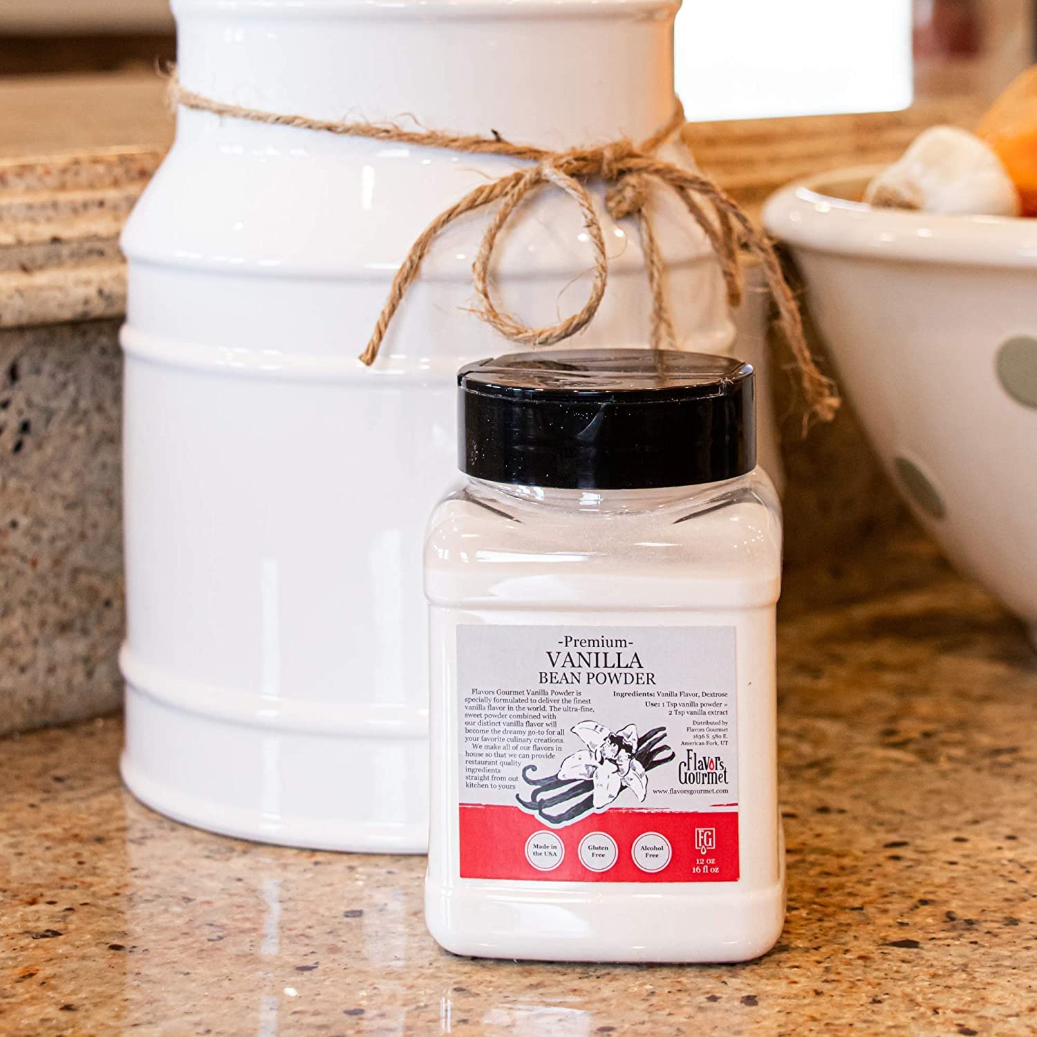 Premium Vanilla Bean Powder 28 oz - Pure, Gluten-Free & Alcohol-Free Vanilla Flavoring for Baking, Smoothies & Coffee - Gourmet Baking Ingredient & Drink Enhancer - Perfect for Desserts, Lattes & Homemade Treats