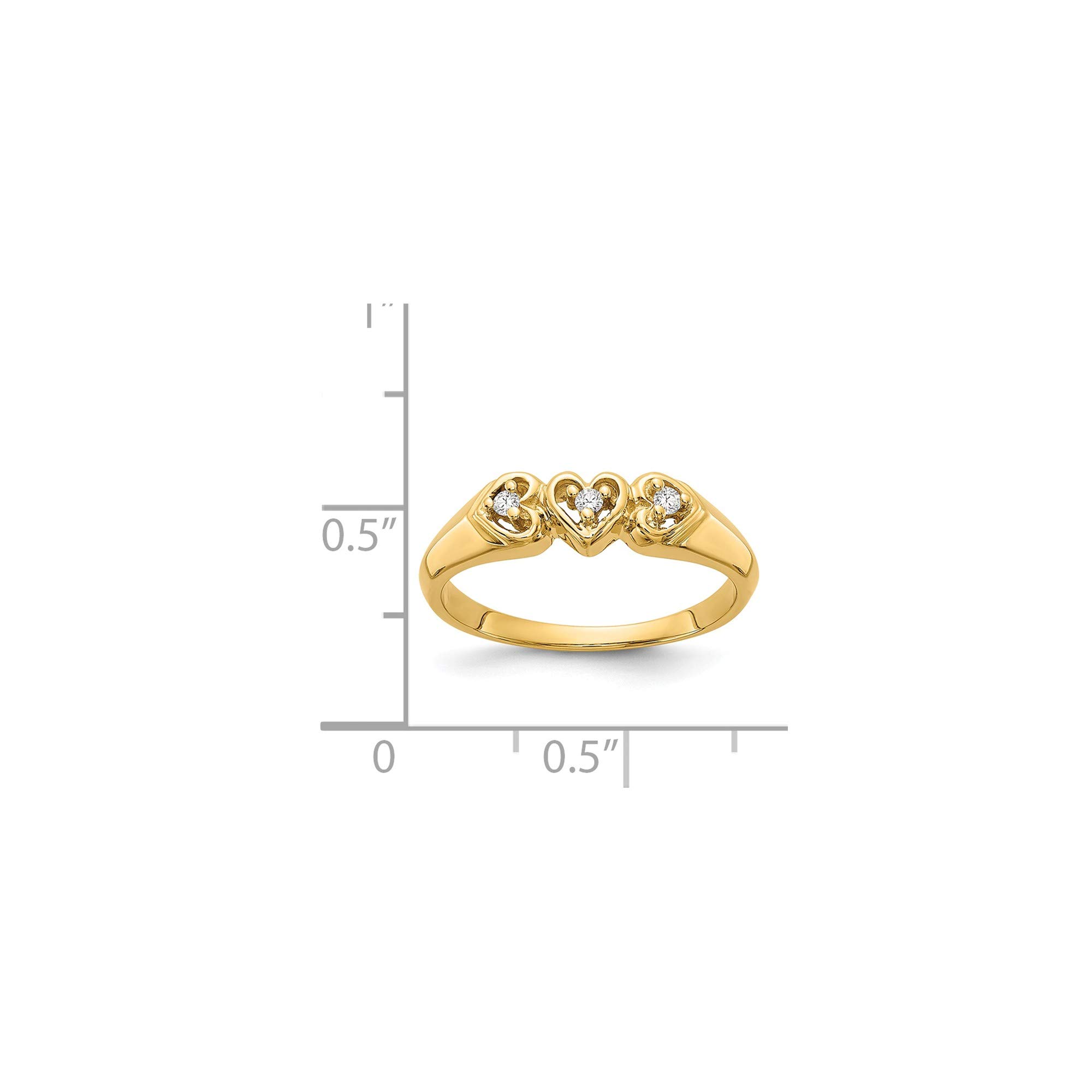 14K AA Diamond Heart Ring - Size 6 in 14K Yellow Gold - Perfect for Valentine's Day, Anniversary & Romantic Gifts