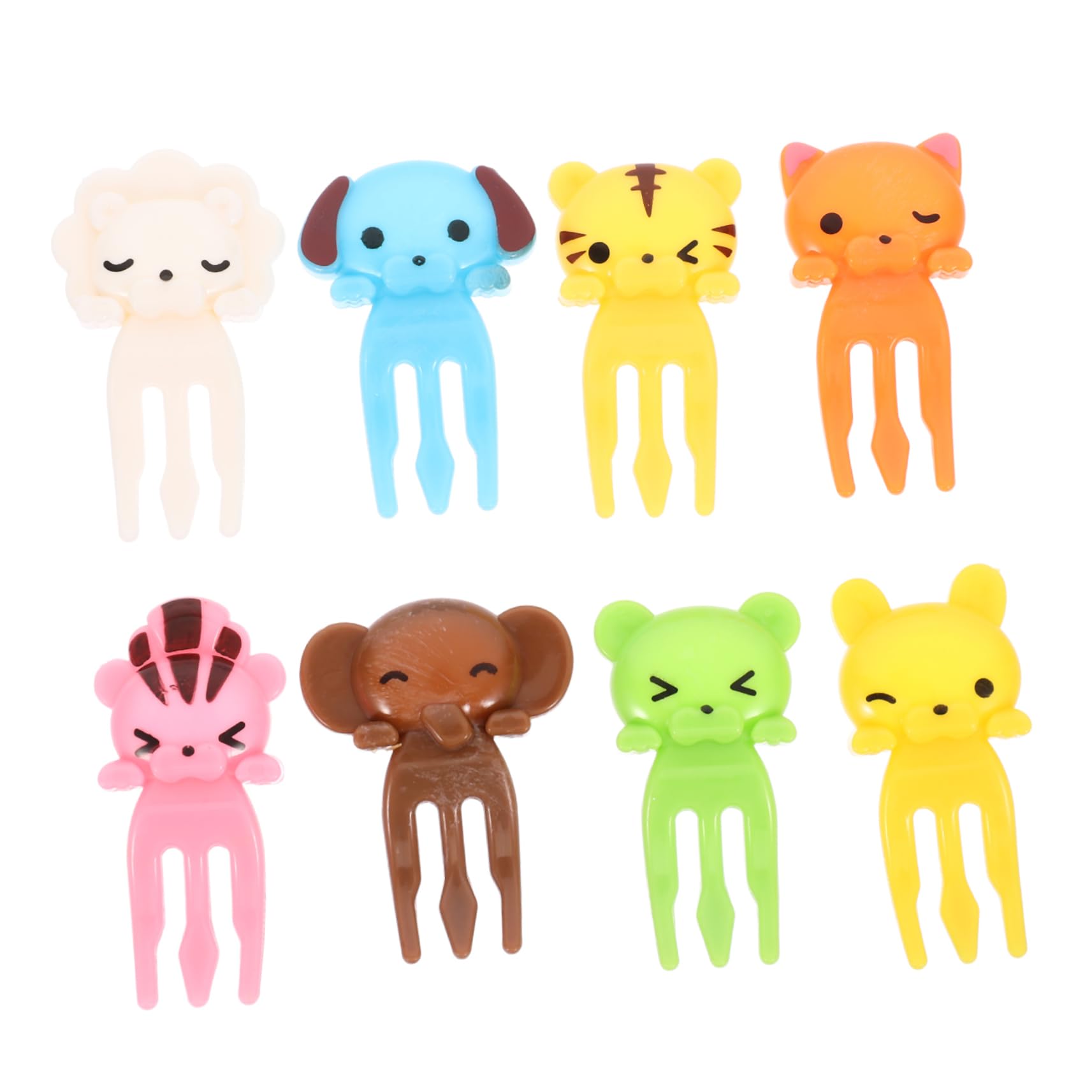 8pcs Cute Cartoon Animal Fruit Forks - Colorful Plastic Bento Dessert Picks for Kids, Party Snacks, and Fruit Platters - Perfect for Lunch Boxes, Picnics, and Birthday Celebrations