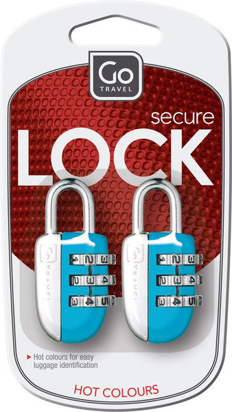 Go Travel Mini Combi Glo Locks - Compact TSA Approved Luggage Locks for Suitcases, Backpacks & Travel Bags - Secure Your Belongings During Air Travel, Hotel Stays & Commuting