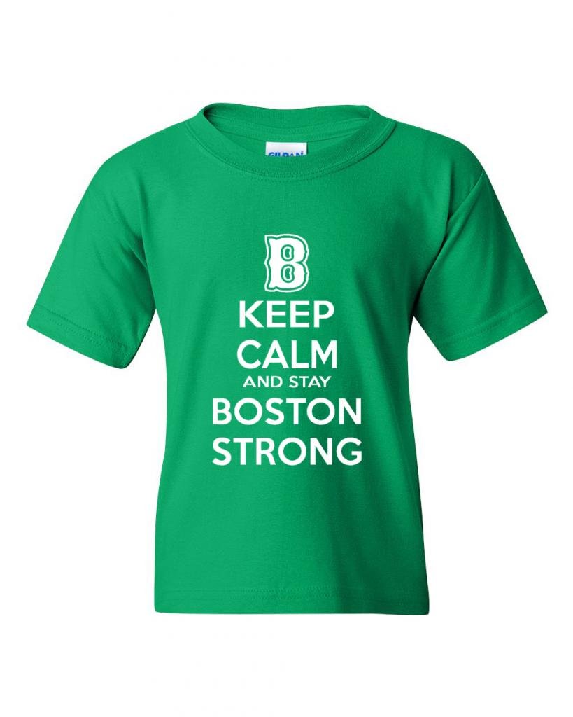 Keep Calm and Stay Boston Strong Youth Kids T-Shirt - Patriotic Boston Marathon Tee for Boys & Girls - Perfect for Sports Events, School Spirit & Casual Wear