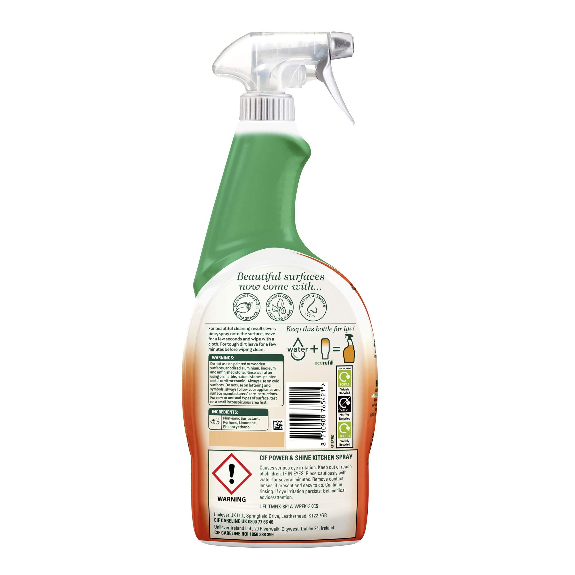 Cif Power & Shine Kitchen Cleaner Spray - 700ml | Multi-Surface Degreaser for Stovetops, Countertops & Appliances | Fast-Cutting Grease & Tough Stains Remover