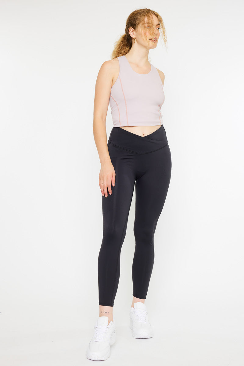 Ari Mid Rise Active Leggings for Women - High Waist Yoga Pants with Pockets - Comfortable Workout Leggings for Running, Gym & Lounge Wear