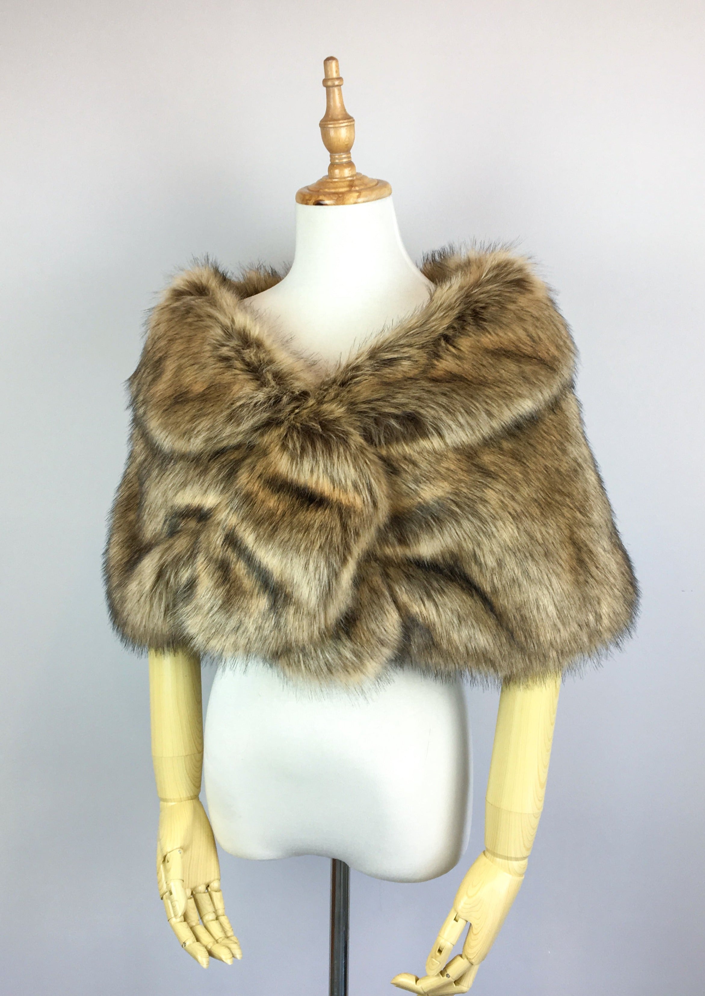 Luxury Brown Fur Shawl Wrap - Blair Brw03 | Soft & Warm Winter Fashion Accessory for Women | Perfect for Evening Parties, Weddings & Cold Weather Outings