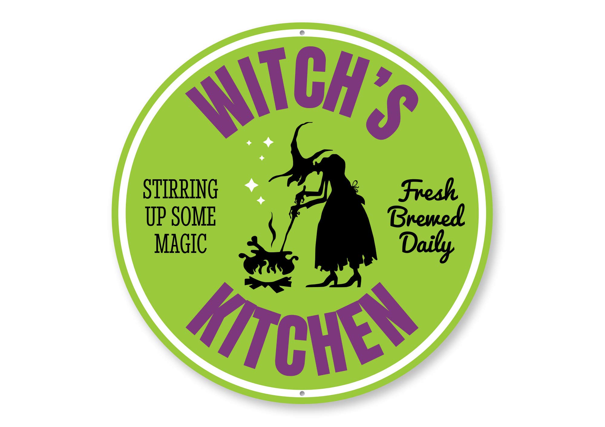 Witch's Kitchen Halloween Metal Sign - 24 Inch Round Vintage Halloween Decor for Home, Bar, Cafe - Perfect for Spooky Season Party Decorations & Gift