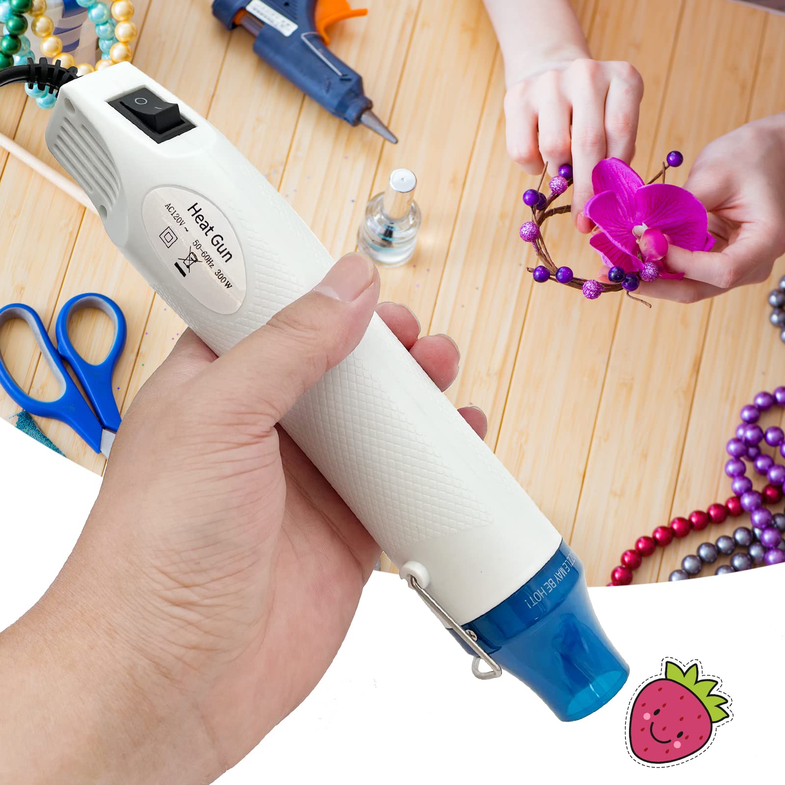 Mini Heat Gun for DIY Crafts - Portable Hot Air Gun Tool for Embossing, Shrink Wrapping, Drying Paint - Perfect for Home Projects, Jewelry Making & Electronics Repair
