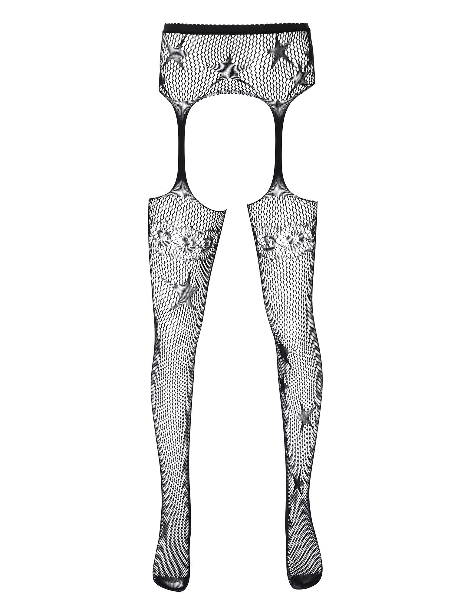 Sexy Fishnet Stockings for Men - Thigh High Tights with Garter Belt & Suspenders - Perfect for Crossdressing, Cosplay & Sensual Nights