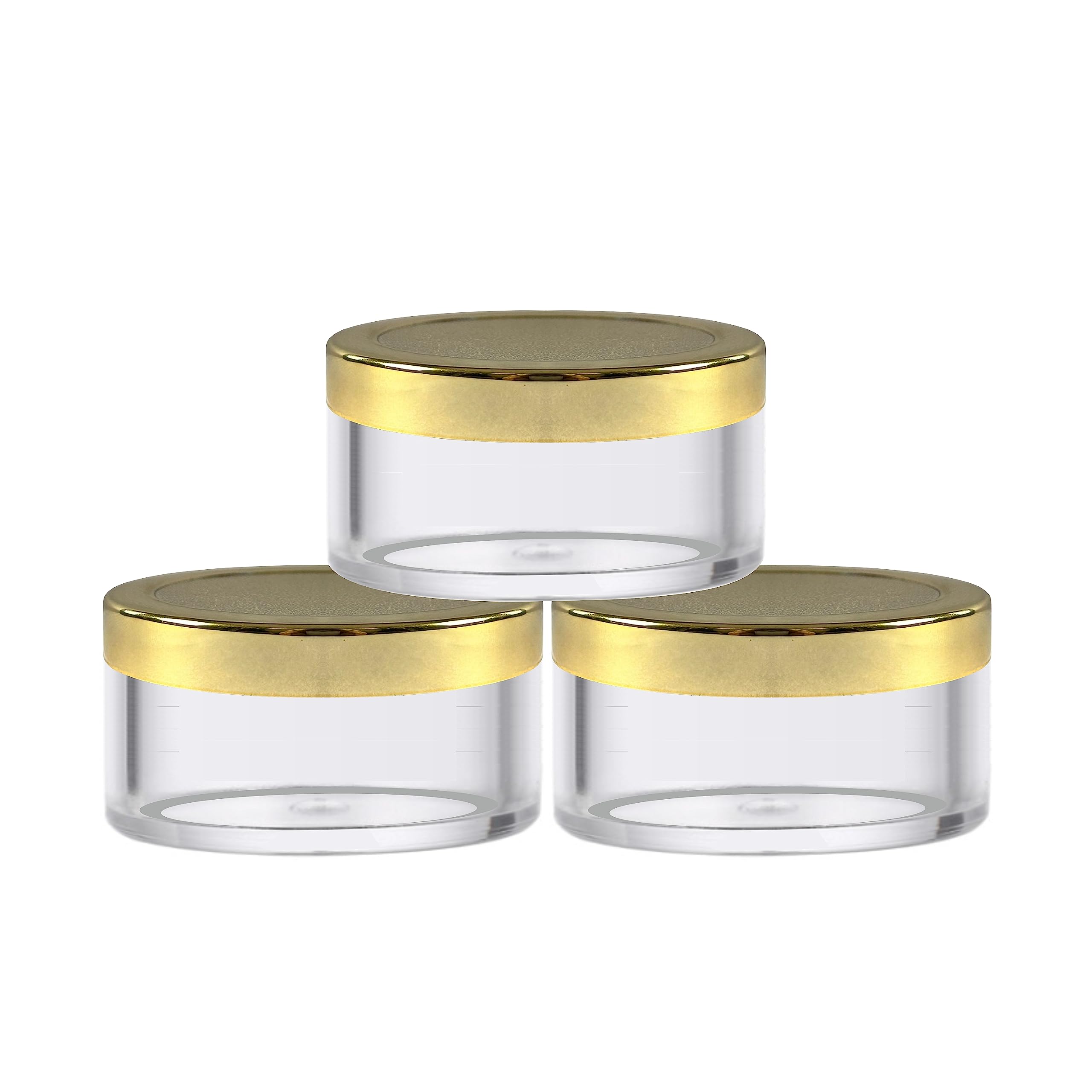 Premium 50g Acrylic San Jars with Black Lids - 3-Pack Empty Round Refillable Cosmetic Containers for Creams, Moisturizers, Lip Balm, Scrubs & DIY Makeup | Perfect for Home, Salon & Travel Organizers