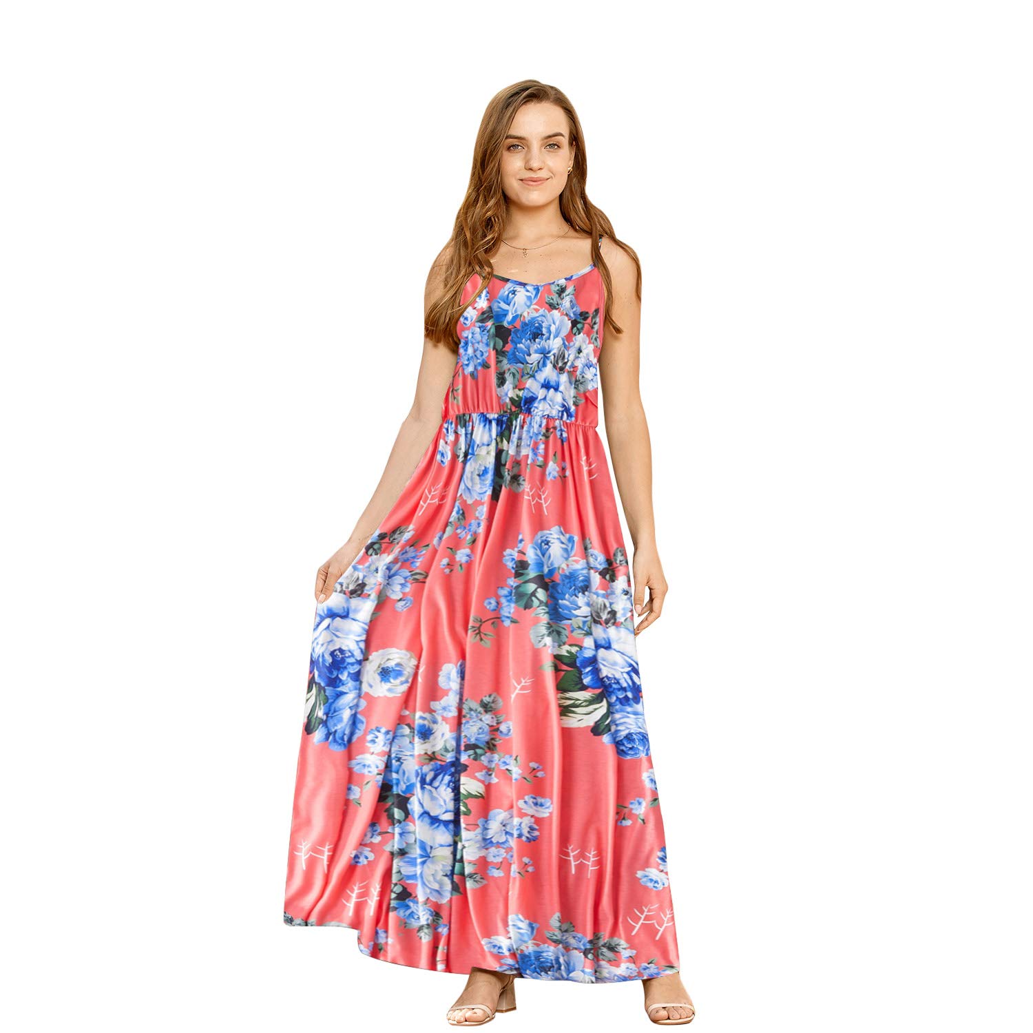 IFFEI Mommy and Me Matching Summer Sundress - Spaghetti Strap Casual Beach Dress Set with Headband for Women and Girls | Perfect for Family Photos, Vacations, and Outdoor Activities