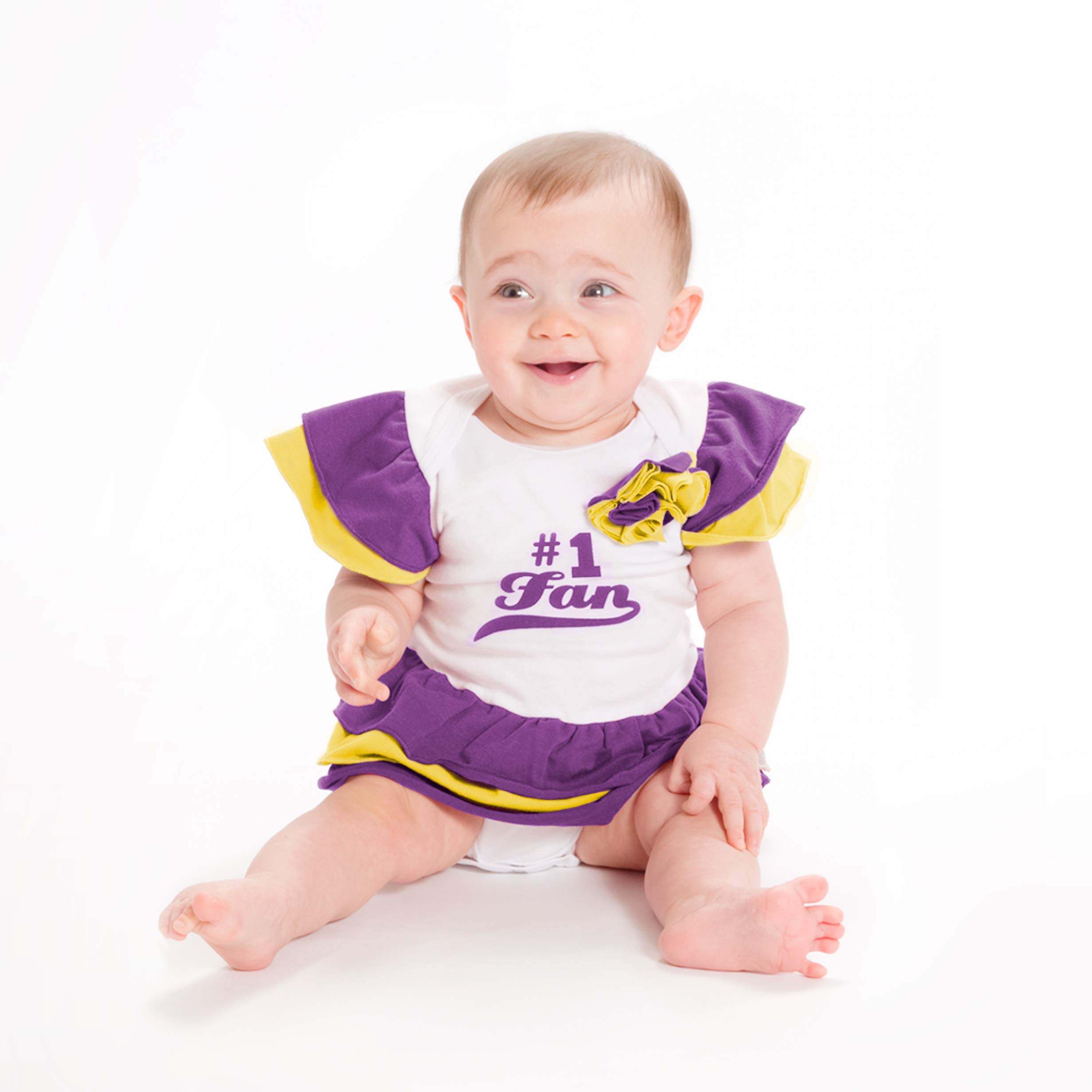 Purple and Gold #1 Fan Onesie Dress - Comfortable & Stylish Team Spirit Outfit for Game Day, Tailgating & Fan Events