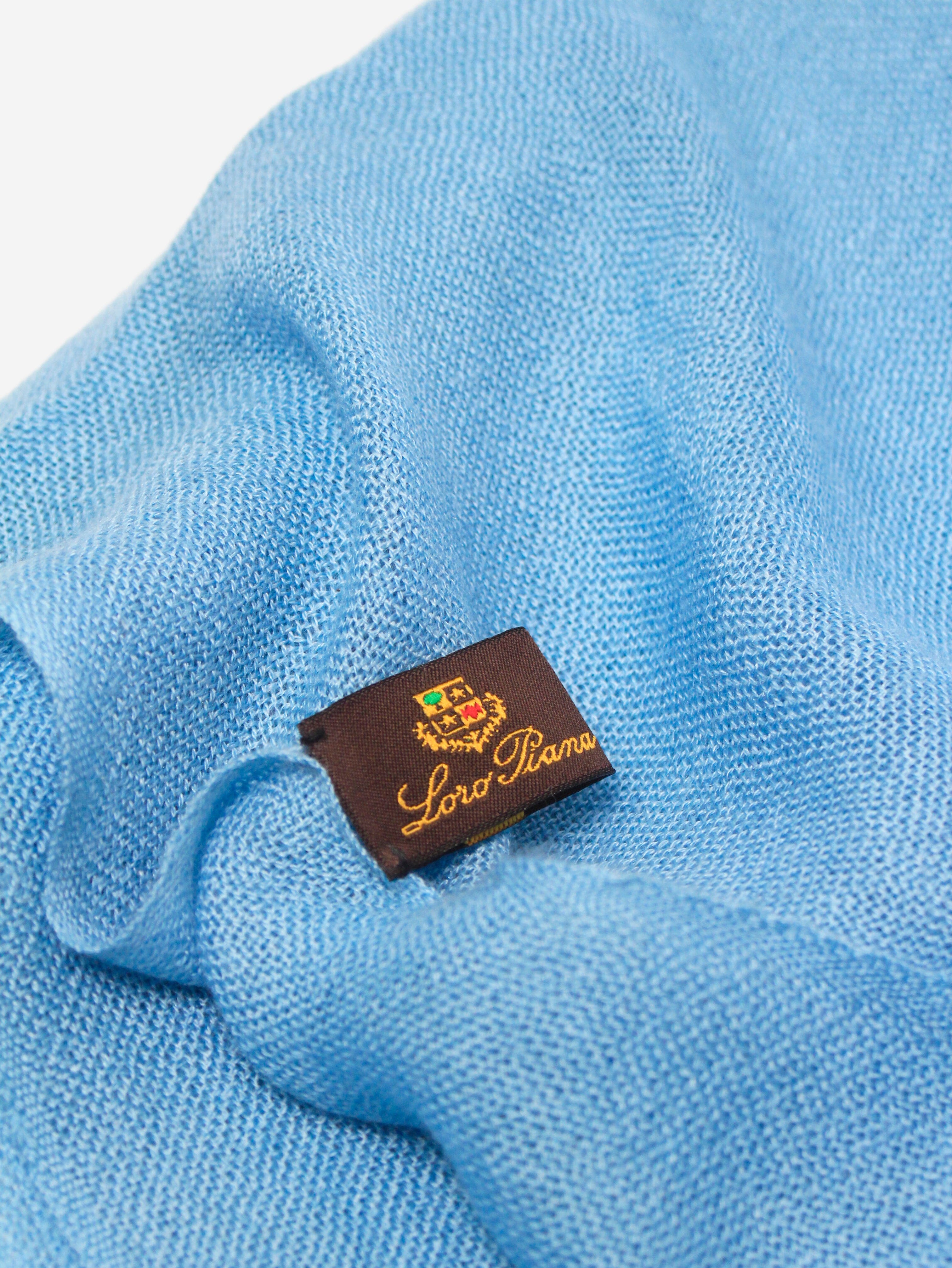Loro Piana Cashmere Blue Scarf B529 - Luxurious Soft Winter Wrap for Women & Men - Perfect for Travel, Gifts & Cold Weather Fashion