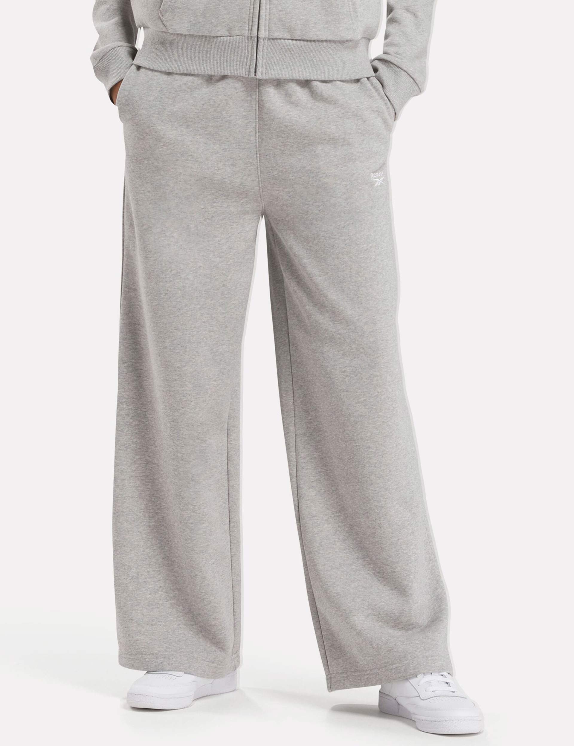 Identity Fleece Wide Leg Pants for Women - Medium Grey Heather | Cozy Lounge Pants for Home, Yoga & Casual Outfits