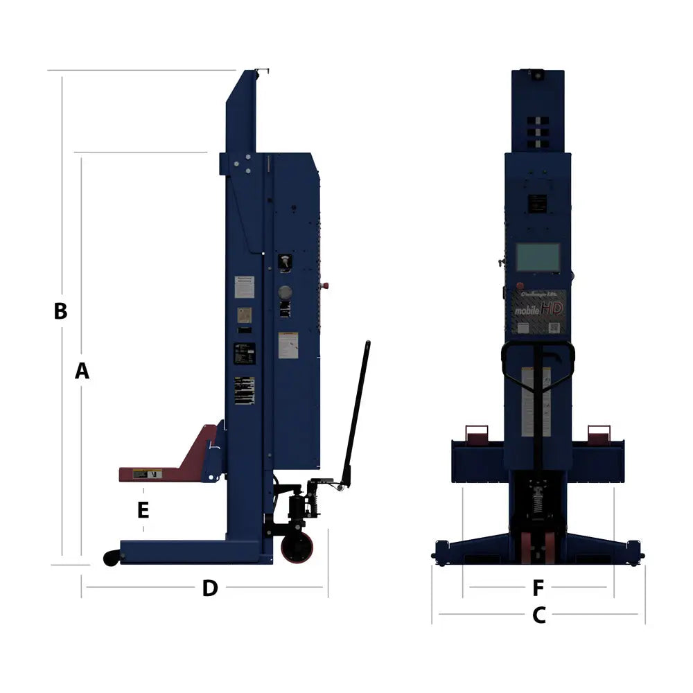 Challenger ALI Mobile Column Truck Lift CLHM 140 - Heavy Duty Vehicle Lift for Auto Repair Shops & Garages - Perfect for Lifting Trucks, SUVs, and Commercial Vehicles