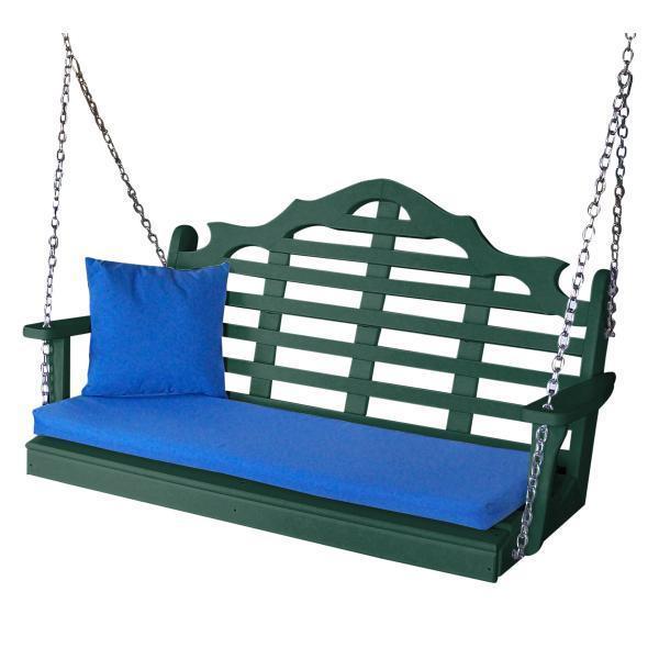 A & L Furniture Poly Marlboro Swing - Durable Outdoor Patio Swing with Weather-Resistant Cushions for Garden, Backyard, and Porch Relaxation