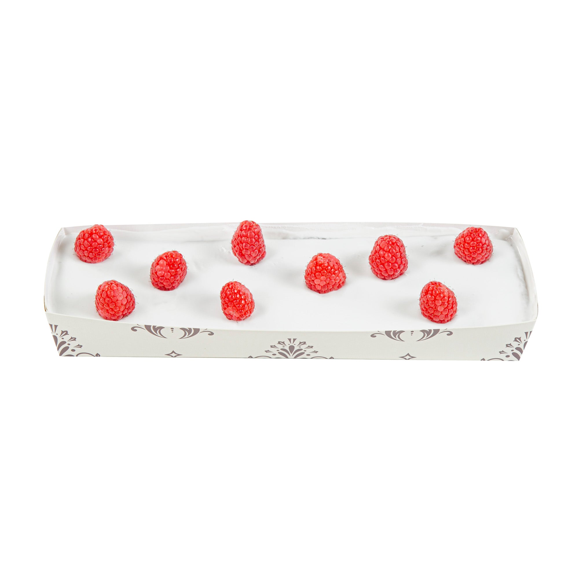 Bake Tek 13 oz Beige Vintage Floral Greaseproof Baking Tray - 10.75