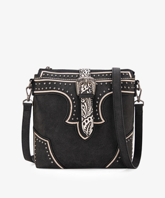 Montana West Women's Crossbody Bag with Buckle Studs - Stylish Leather Purse for Everyday Use, Travel & Shopping