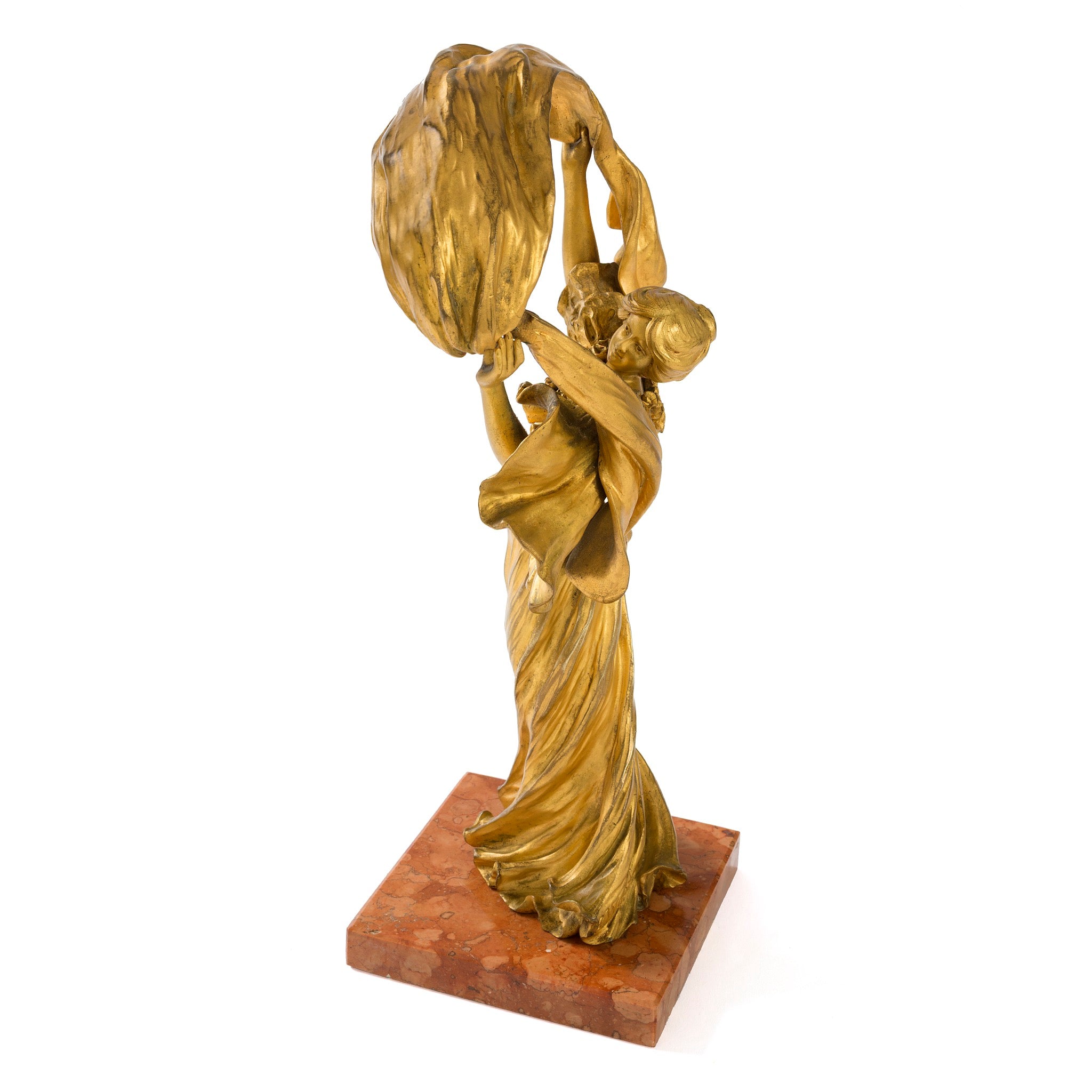Ernest Wante Loie Fuller Gilt Bronze Sculpture - Antique Art Deco Dancing Figure Statue - Perfect for Home Decor, Office Display & Art Collection