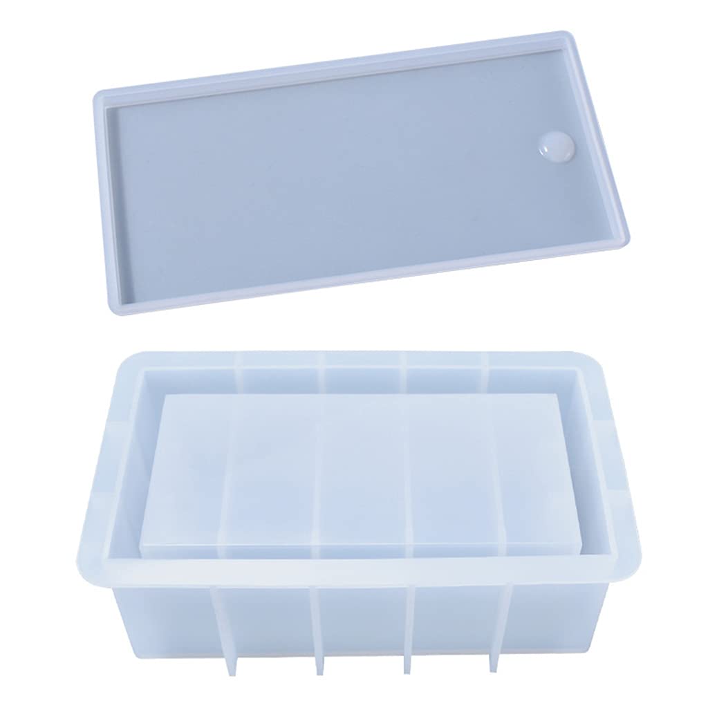 Resin Mold for DIY Crafts - Dominoes Box with Lid, Chess Tissues & Napkin Storage Case - Silicone Jewelry Holder & Casting Tool for Home Decor & Gift Making