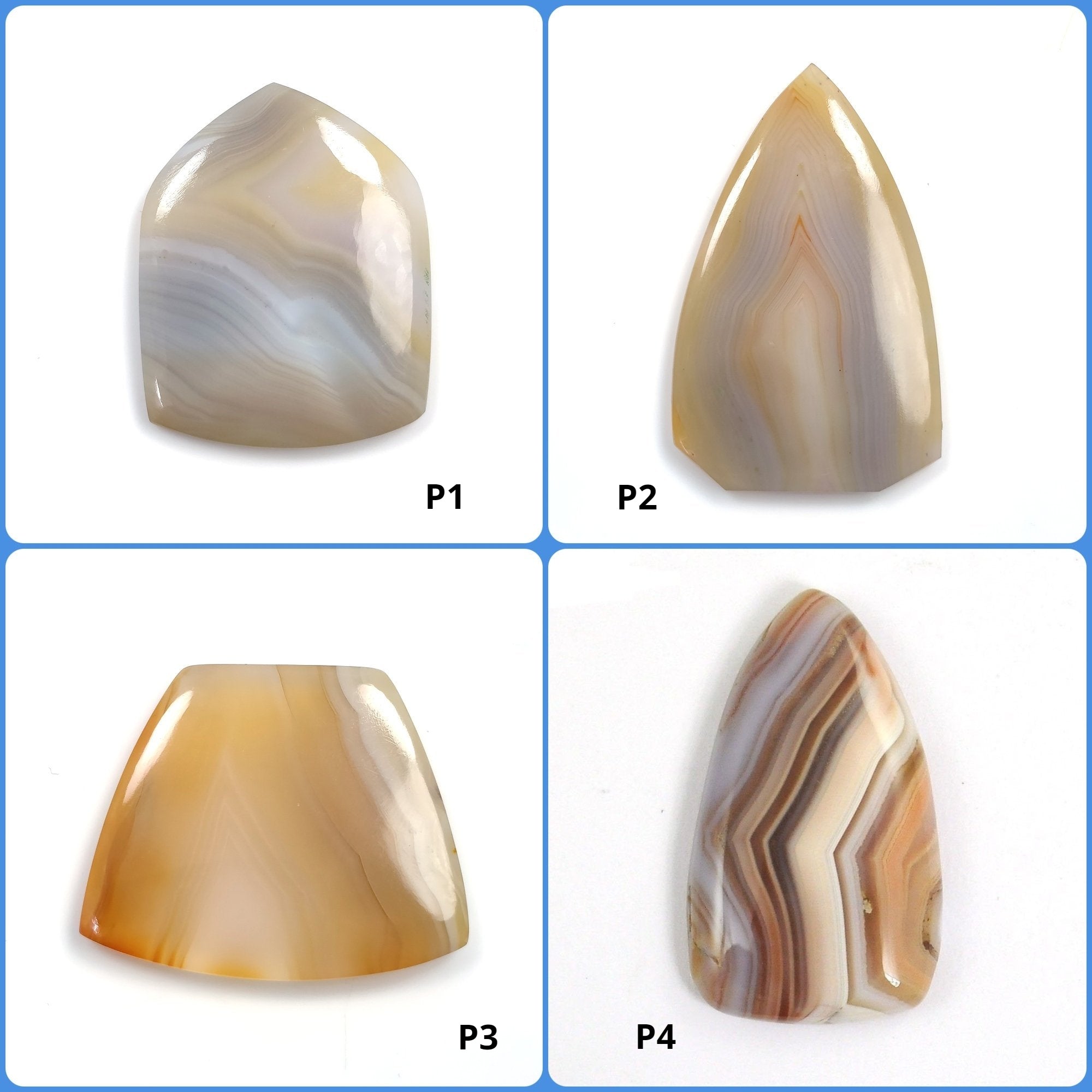 Natural Botswana Agate Gemstone Cabochon - Untreated Bi-Color Agate with Unique Uneven Shape (1pc) - Perfect for Jewelry Making, Wire Wrapping & Crystal Healing