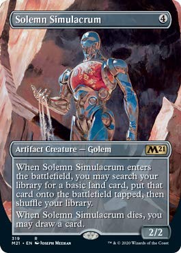 Magic: The Gathering Solemn Simulacrum Alternate Art Card - Core Set 2021 MTG - Collectible Trading Card Game for Deck Building & Commander Format