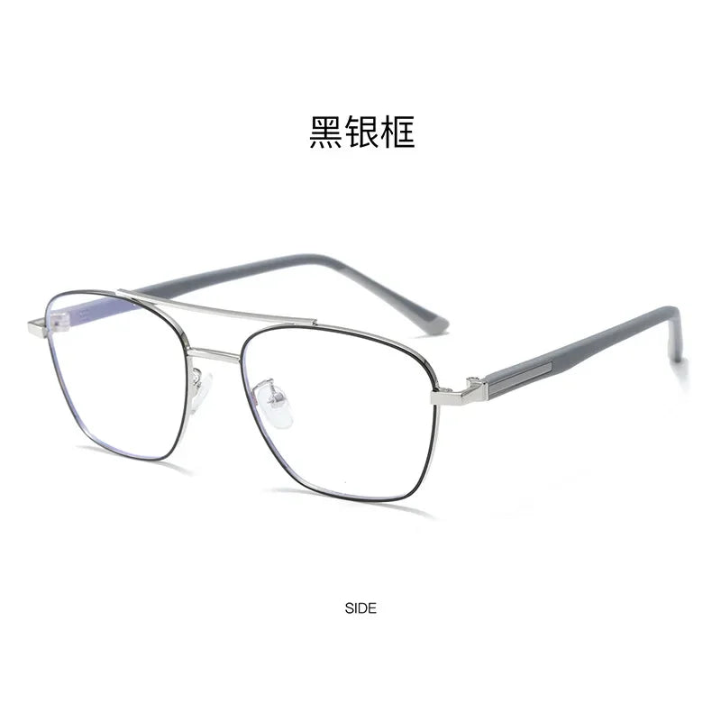 Aror Unisex Full Rim Square Double Bridge Alloy TR90 Eyeglasses 39491 - Lightweight & Durable Frames for Men & Women - Perfect for Reading, Work, and Everyday Use