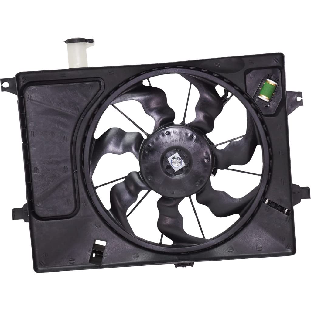 Hyundai Elantra Cooling Fan Assembly Replacement for 2011-2012 Models - Compatible with Radiator & A/C Condenser (Part # HY3115133, 25380-3X100) - Perfect for Engine Cooling System Repair & Maintenance