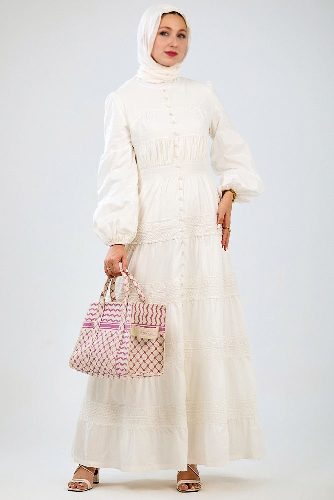 Stylish Medium Tote Bag with Pink Keffiyeh Pattern - Durable Cotton Canvas for Women - Perfect for Work, Travel & Shopping
