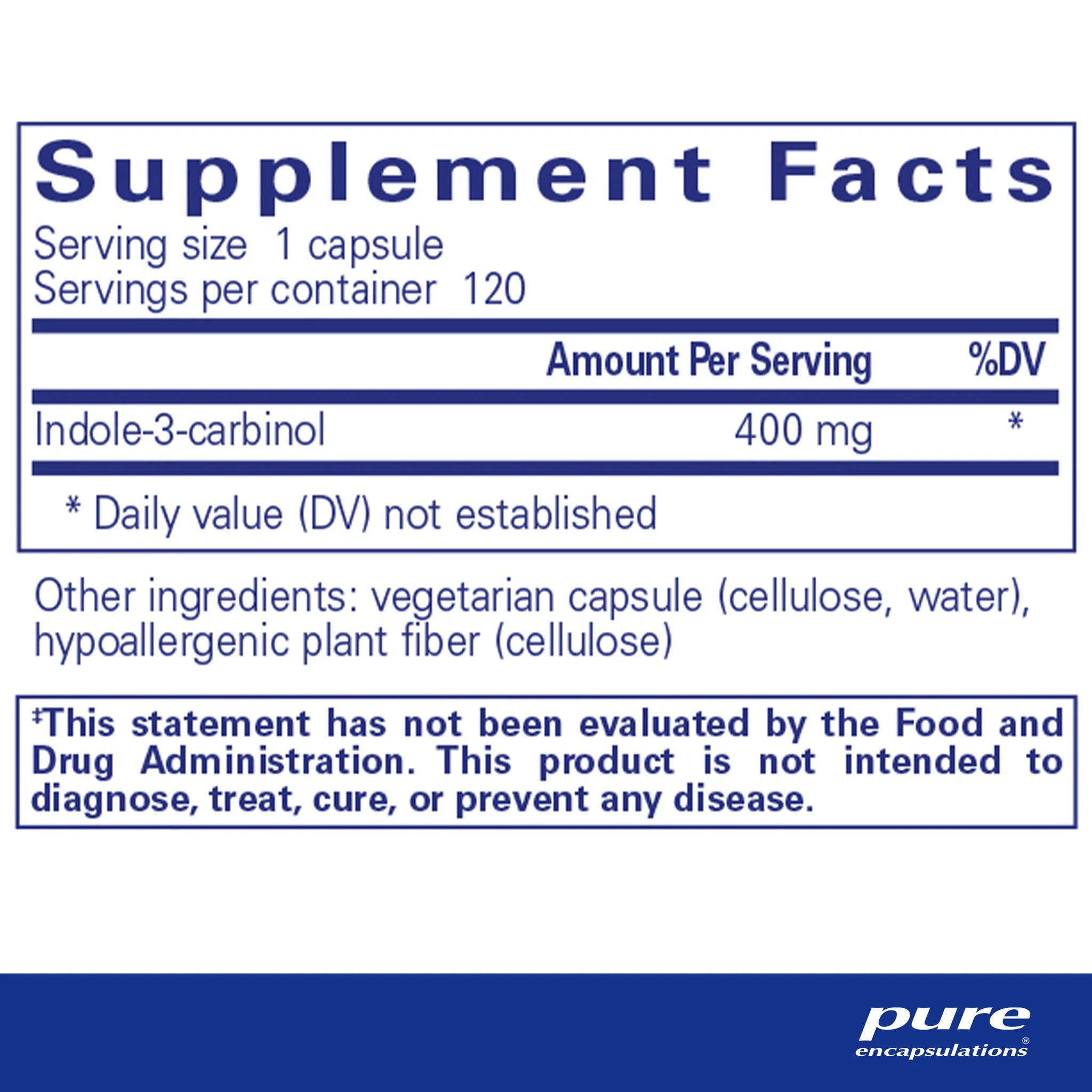 Indole-3-Carbinol 400mg Capsules | Premium Supplement for Hormone Balance & Detox | Supports Immune Health & Wellness | Ideal for Daily Use & Wellness Routines