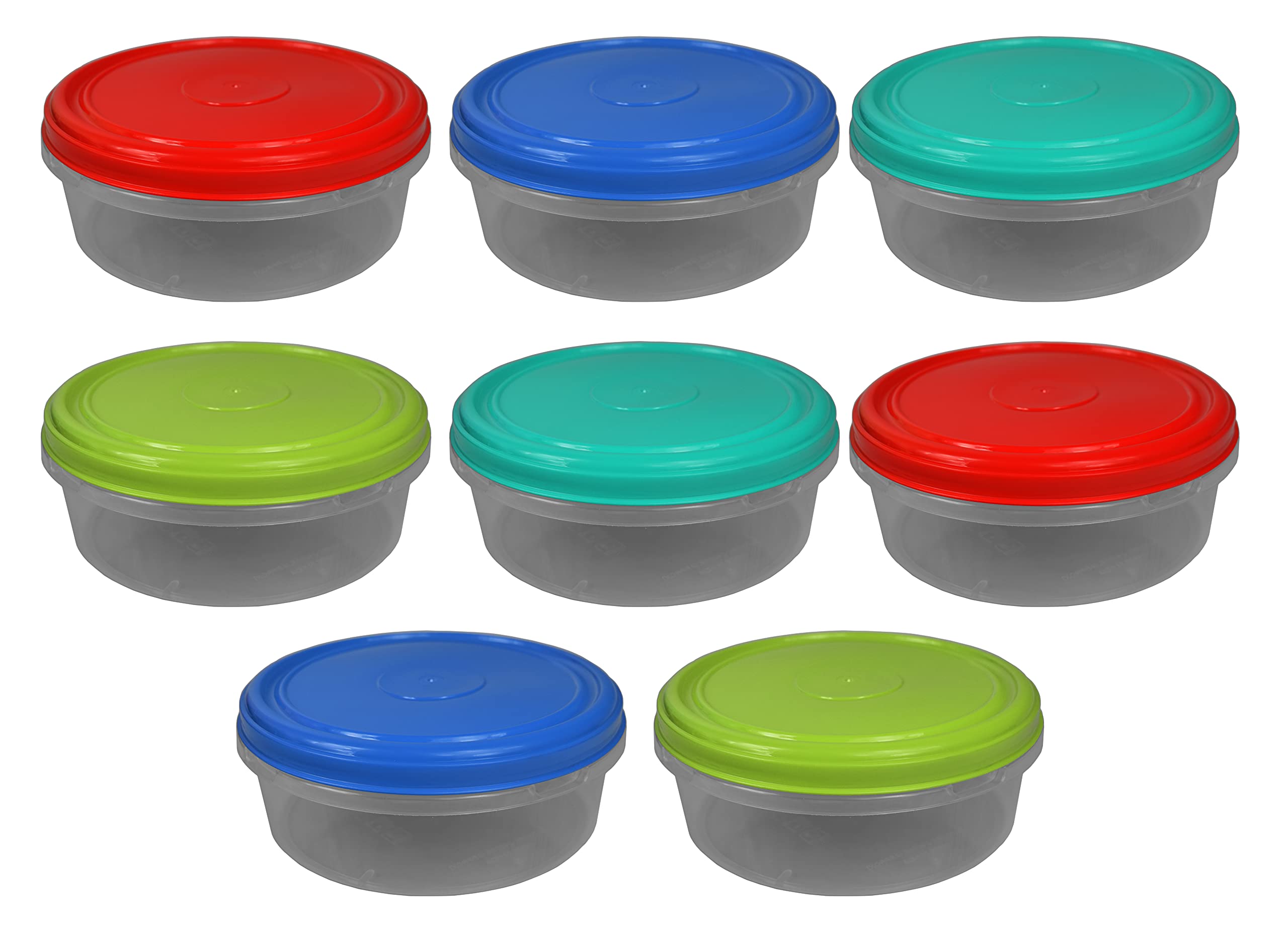 8-Piece Airtight Food Storage Container Set with Colorful Lids - 8.5