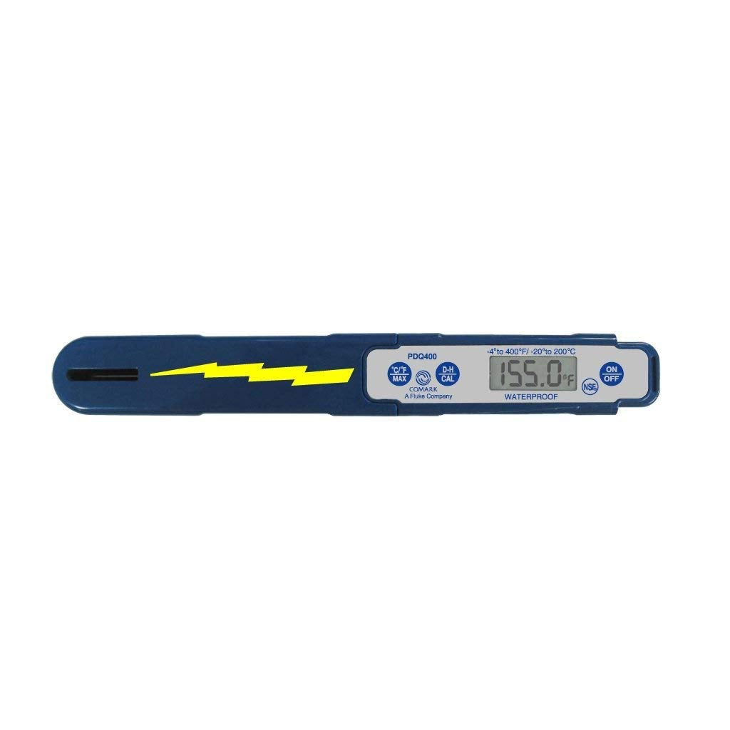 Comark PDQ400 Waterproof Digital Pocket Thermometer - Fast & Accurate Temperature Measurement for Cooking, BBQ, Meat, Liquids & Labs (IP67 Rated)