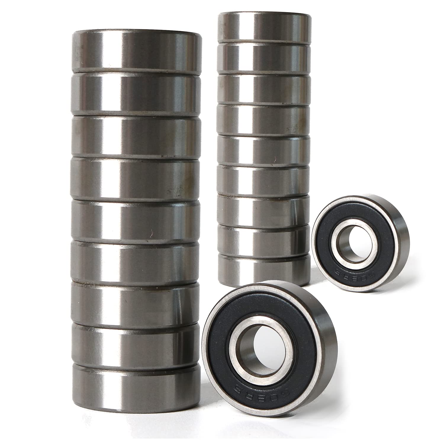 608-2RS Ball Bearings ABEC-9 High Speed Skateboard Bearings (20 Pack) - Premium Sealed Bearings for Blenders, Skateboards, Scooters, Fidget Spinners & Roller Skates - Perfect for Smooth Rolling & High Performance