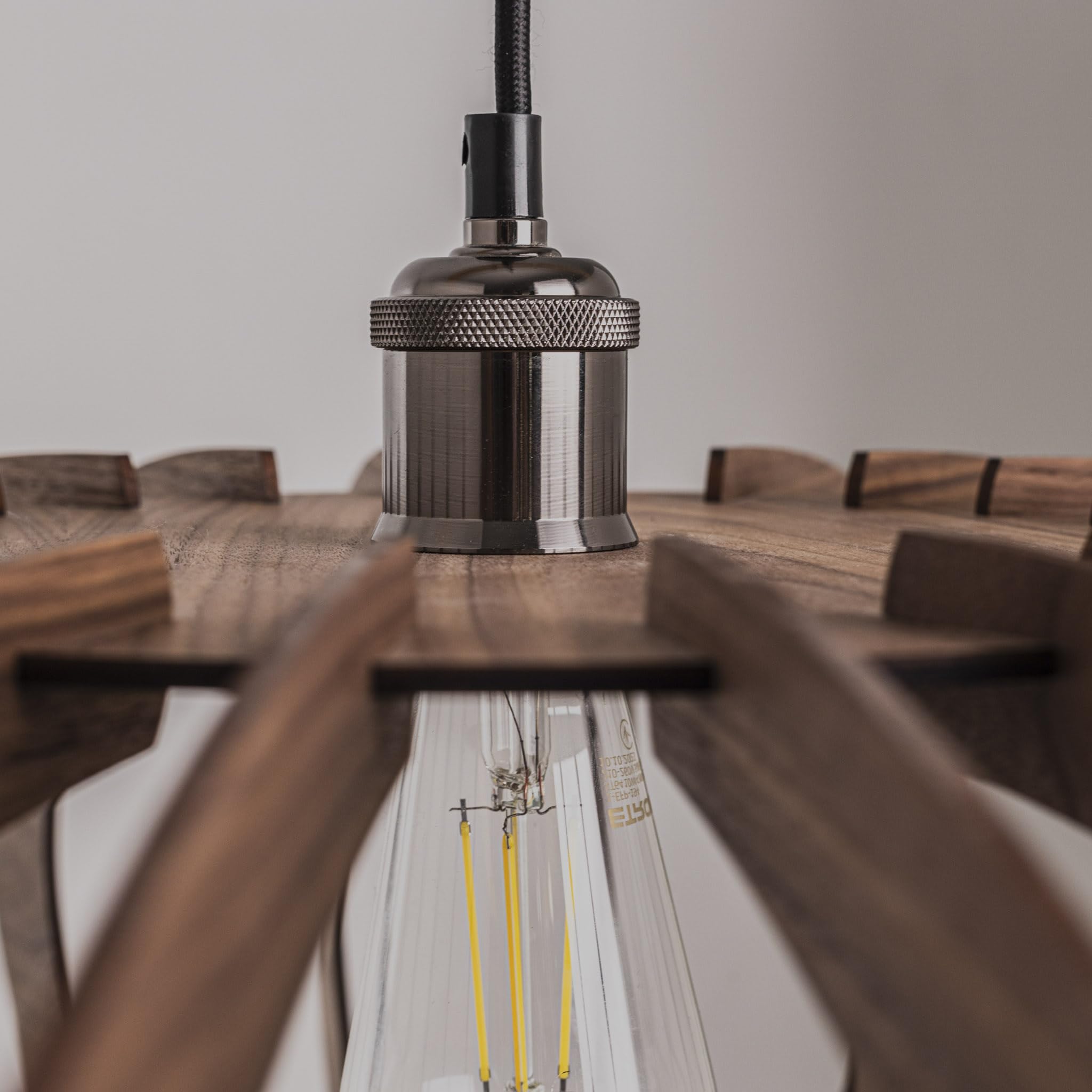 Modern Wooden Ceiling Light Fixture - Handcrafted Wood Pendant Chandelier for Dining Room, Bedroom & Living Room - Unique Rustic Lighting Decor for Home & Office