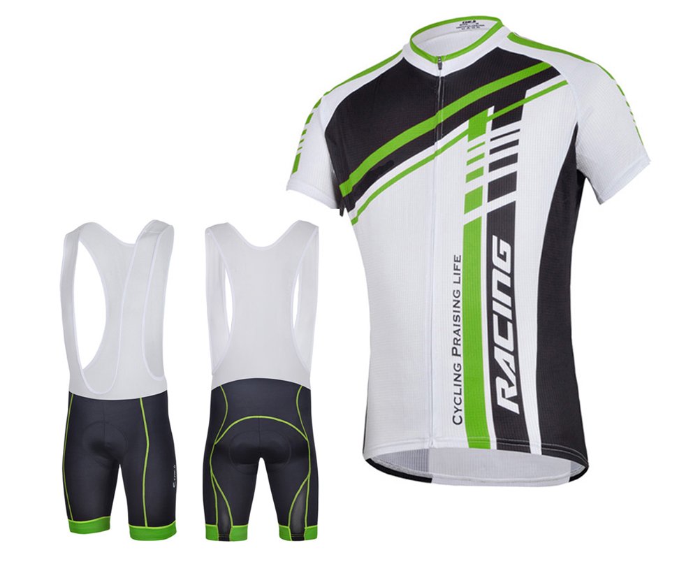 **Sponeed Men's Cycling Jersey & Bib Shorts Set - Breathable, Moisture-Wicking Bike Outfit for Road & Mountain Biking**
