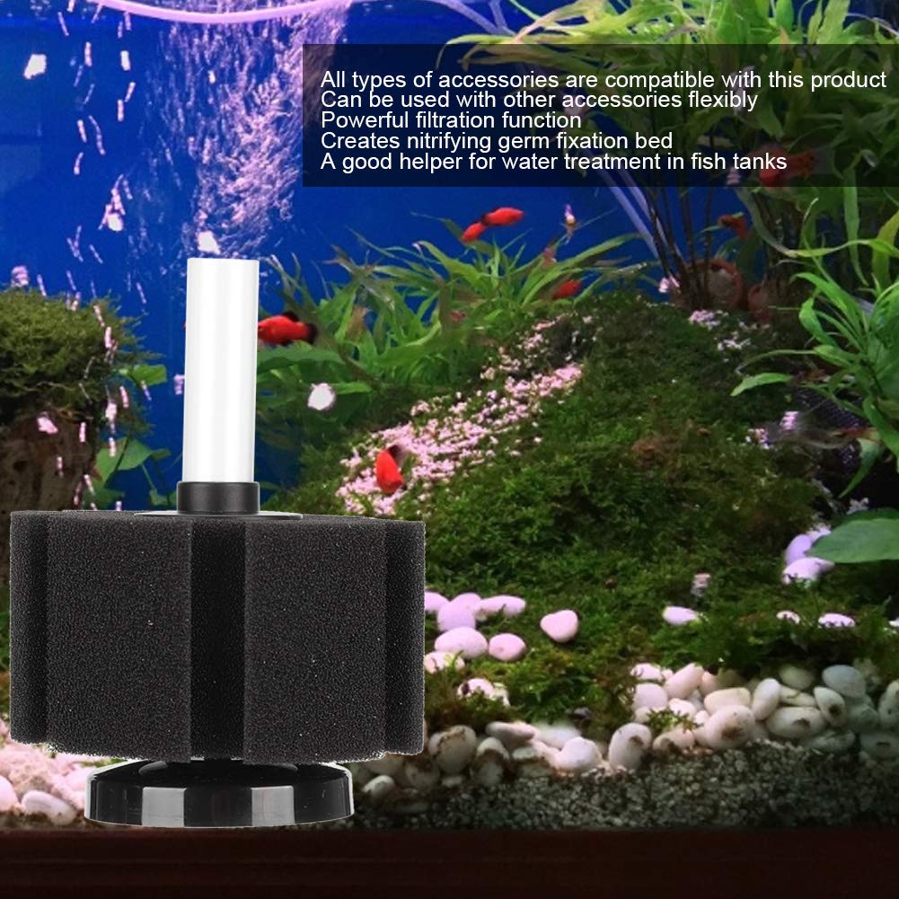 Premium Biochemical Sponge Filter for Aquariums - High-Efficiency Fish Tank Filter with Air Pipe & Super Aquarium Cotton - Ideal for Freshwater & Saltwater Tanks, Shrimp Tanks, and Breeding Aquariums