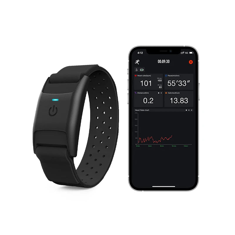 Waterproof Heart Rate Monitor Armband with Bluetooth 5.0 & ANT+ - IP67 Rated Fitness Tracker for Polar Wahoo - Ideal for Gym Workouts, Running, Cycling & Outdoor Sports