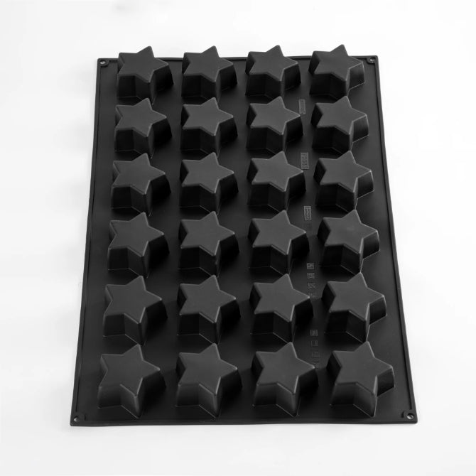 24-Cavity Star Silicone Mold for Baking, Candy Making, Soap & Candle Making - Reusable Non-Stick Baking Molds for DIY Crafts, Cupcakes, Chocolates & Resin Art